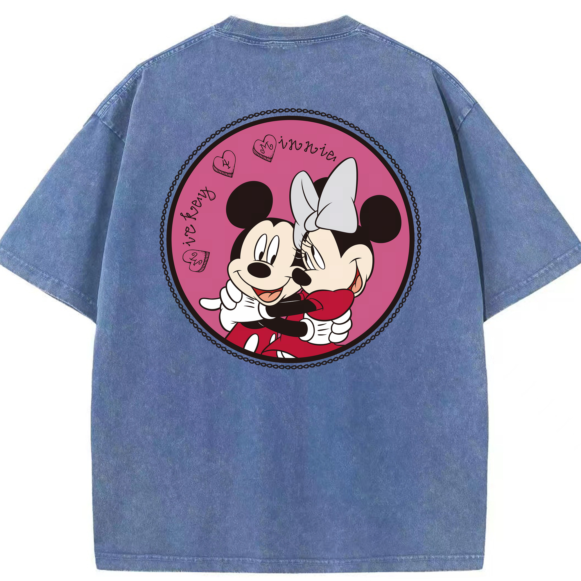 （画像用） ミッキーマウス Mickey Mouse 綿100% ヴィンテージ風 半袖Tシャツ（背面プリント）