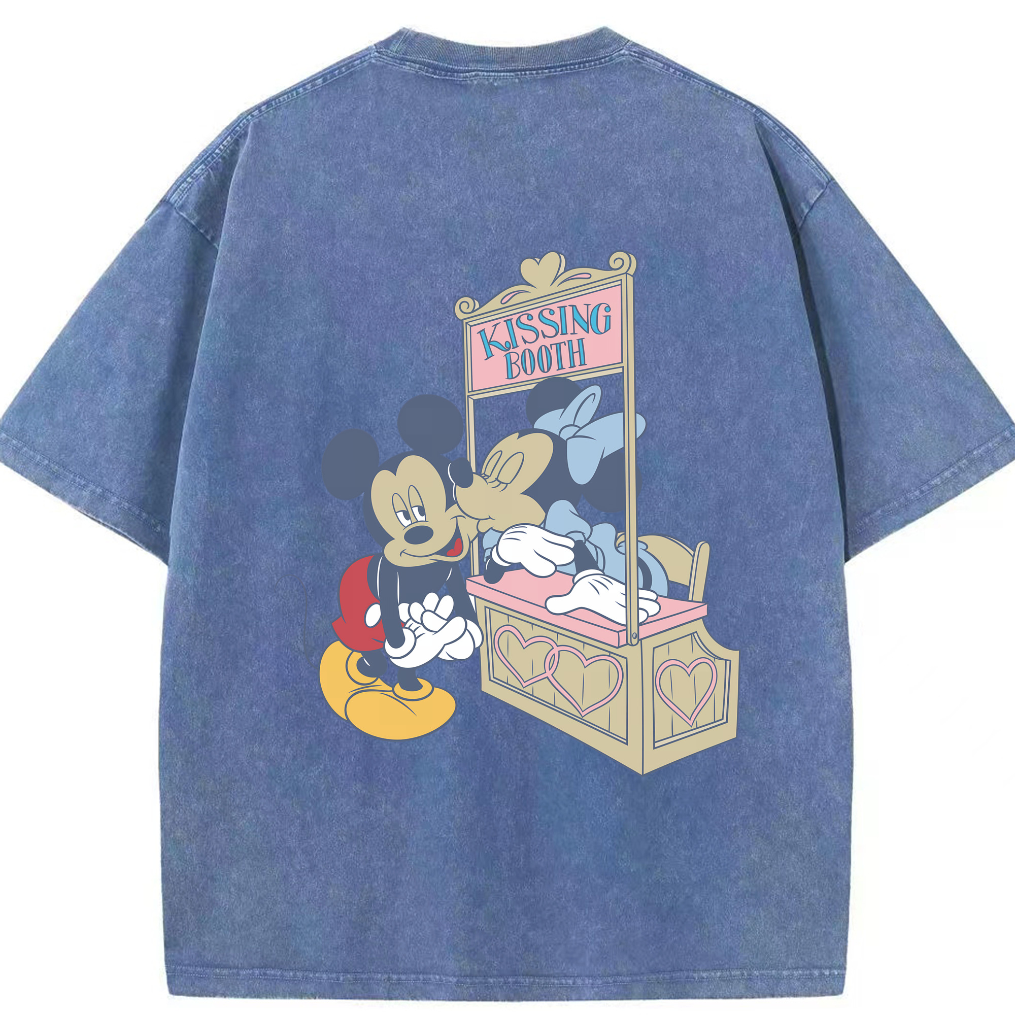 （画像用） ミッキーマウス Mickey Mouse 綿100% ヴィンテージ風 半袖Tシャツ（背面プリント）
