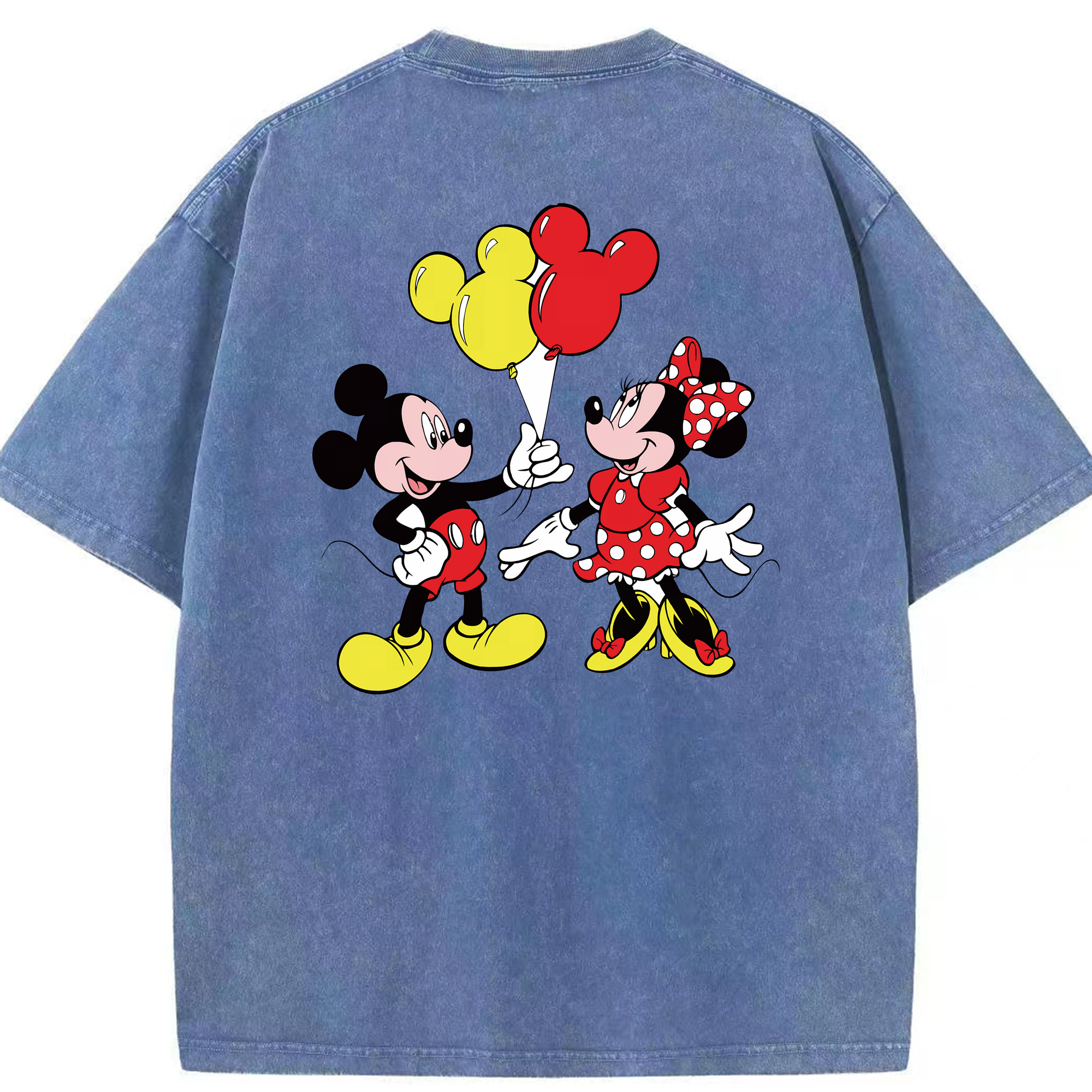 （画像用） ミッキーマウス Mickey Mouse 綿100% ヴィンテージ風 半袖Tシャツ（背面プリント）