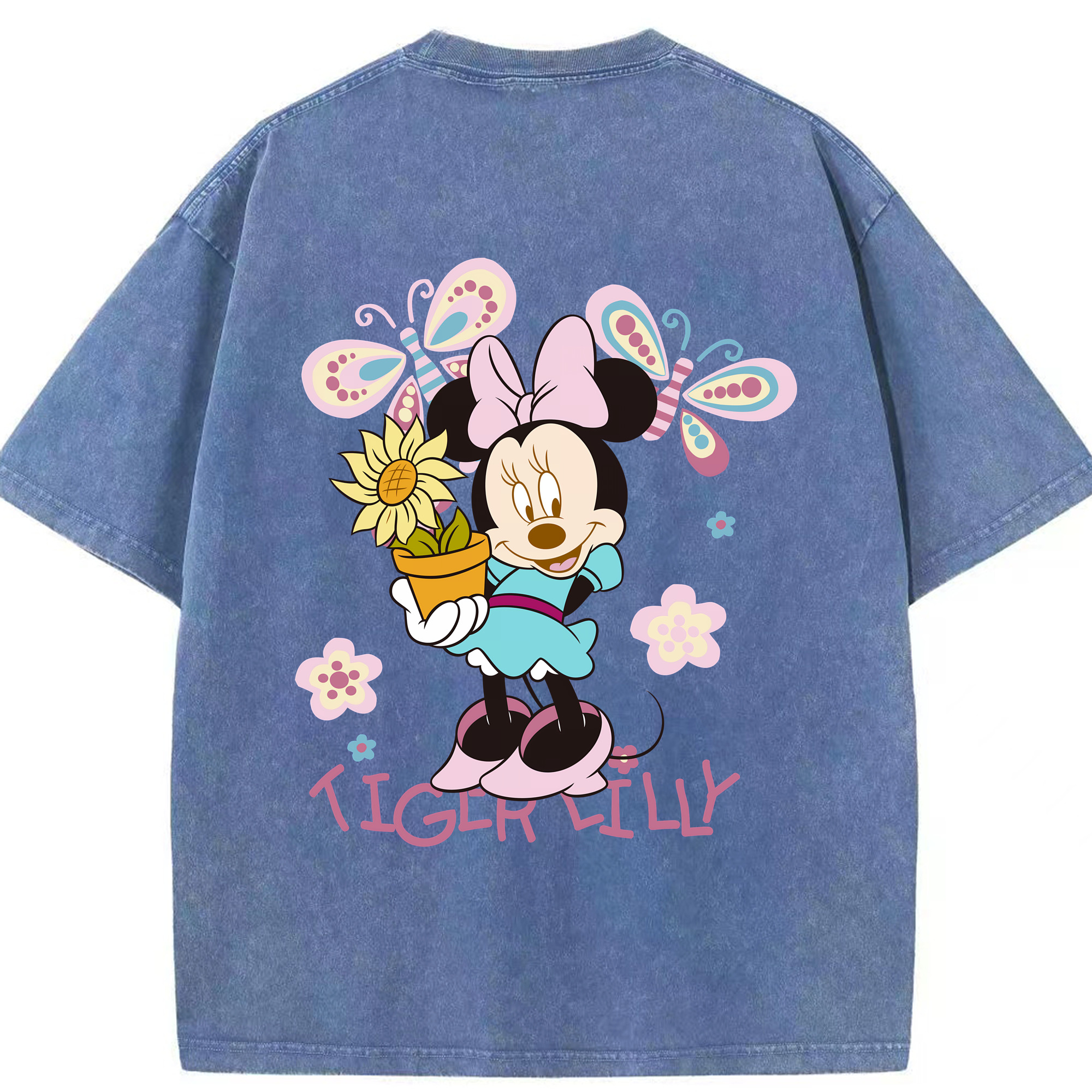 （画像用） ミッキーマウス Mickey Mouse 綿100% ヴィンテージ風 半袖Tシャツ（背面プリント）