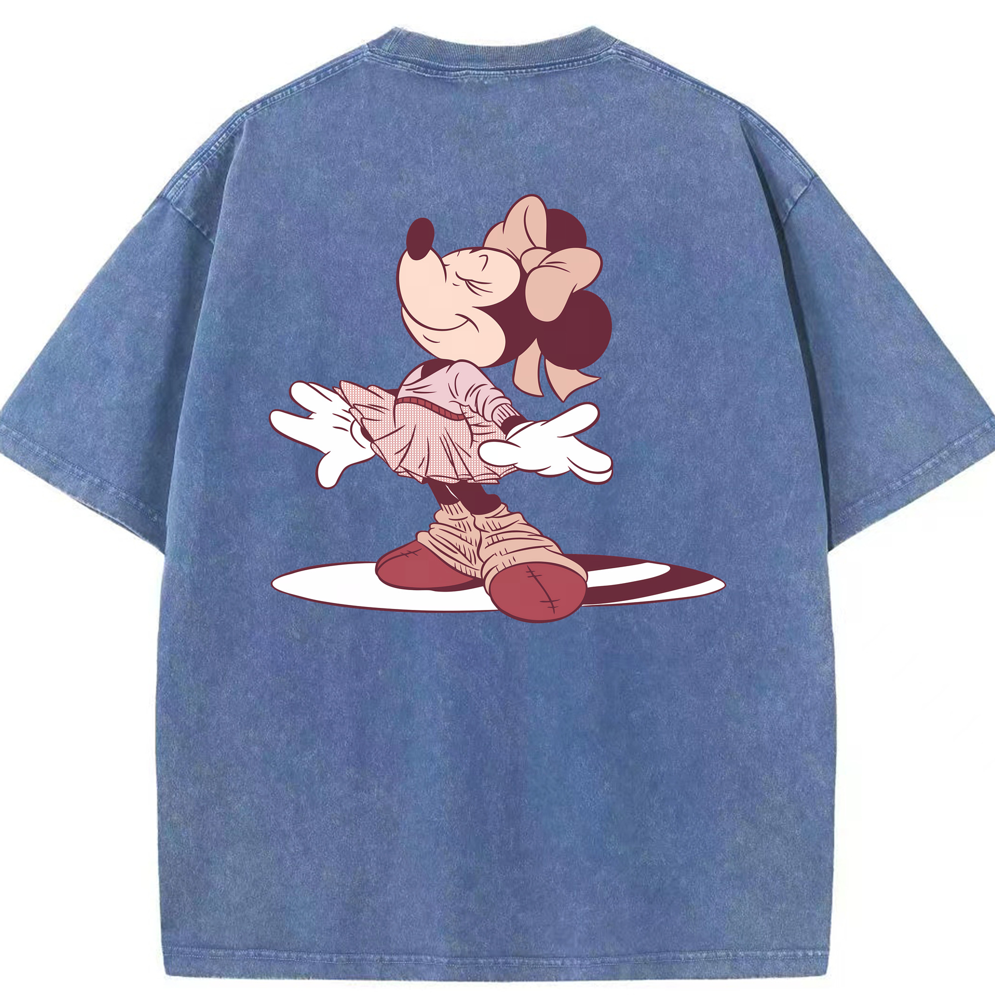 （画像用） ミッキーマウス Mickey Mouse 綿100% ヴィンテージ風 半袖Tシャツ（背面プリント）