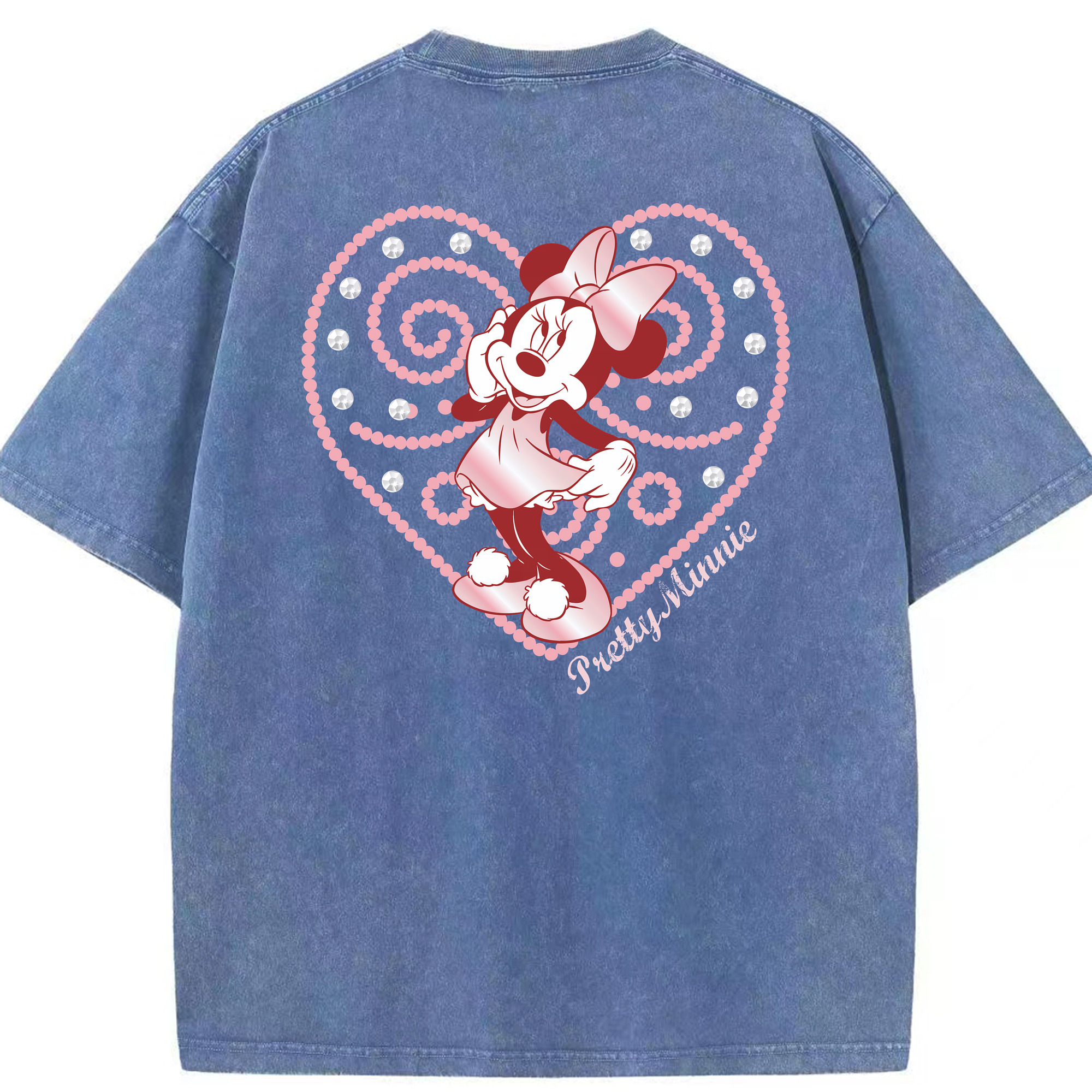 （画像用） ミッキーマウス Mickey Mouse 綿100% ヴィンテージ風 半袖Tシャツ（背面プリント）