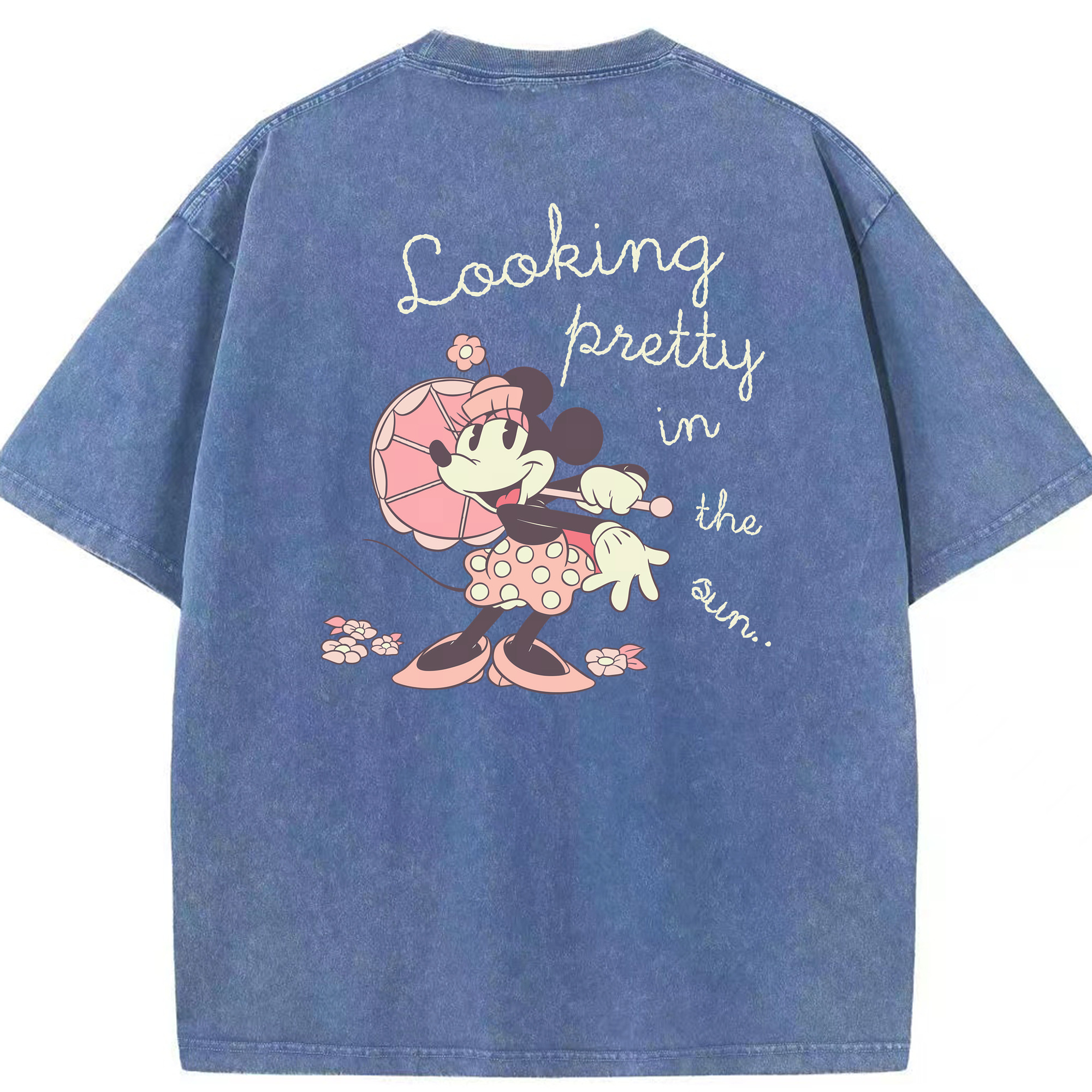 （画像用） ミッキーマウス Mickey Mouse 綿100% ヴィンテージ風 半袖Tシャツ（背面プリント）