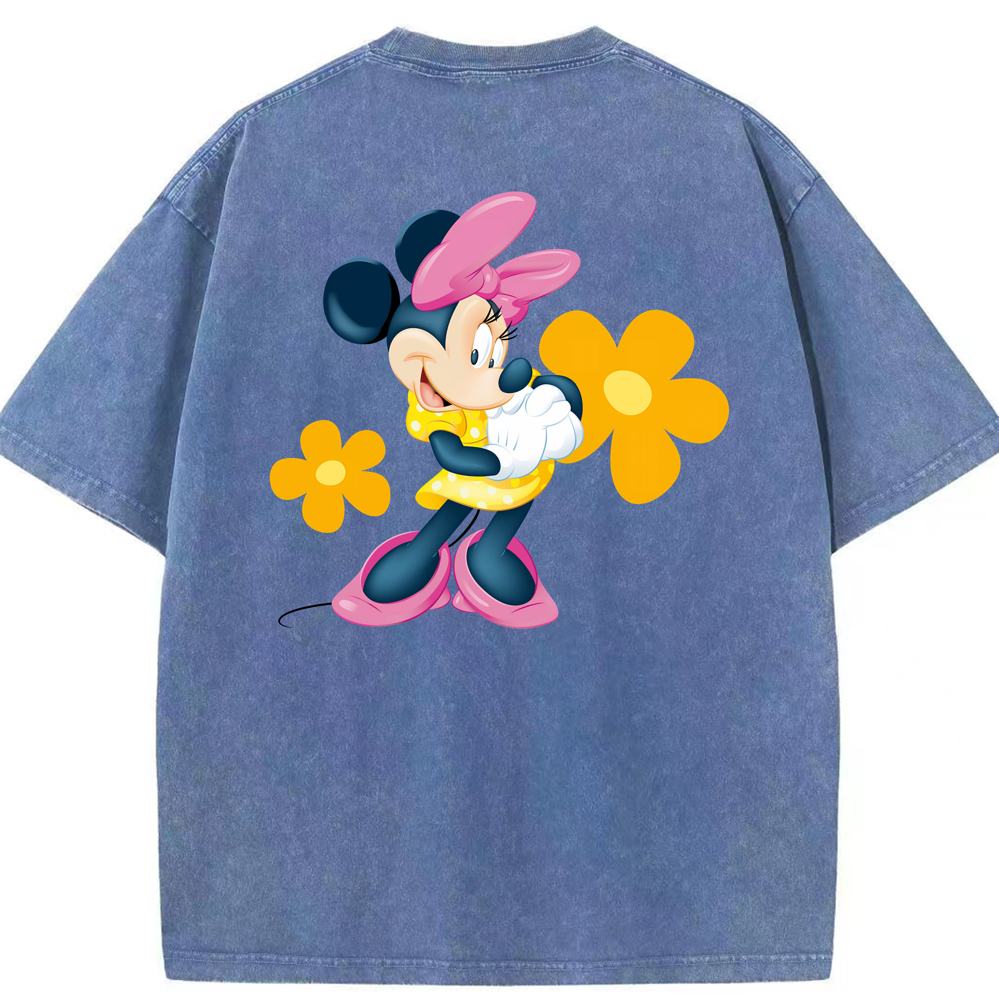 （画像用） ミッキーマウス Mickey Mouse 綿100% ヴィンテージ風 半袖Tシャツ（背面プリント）