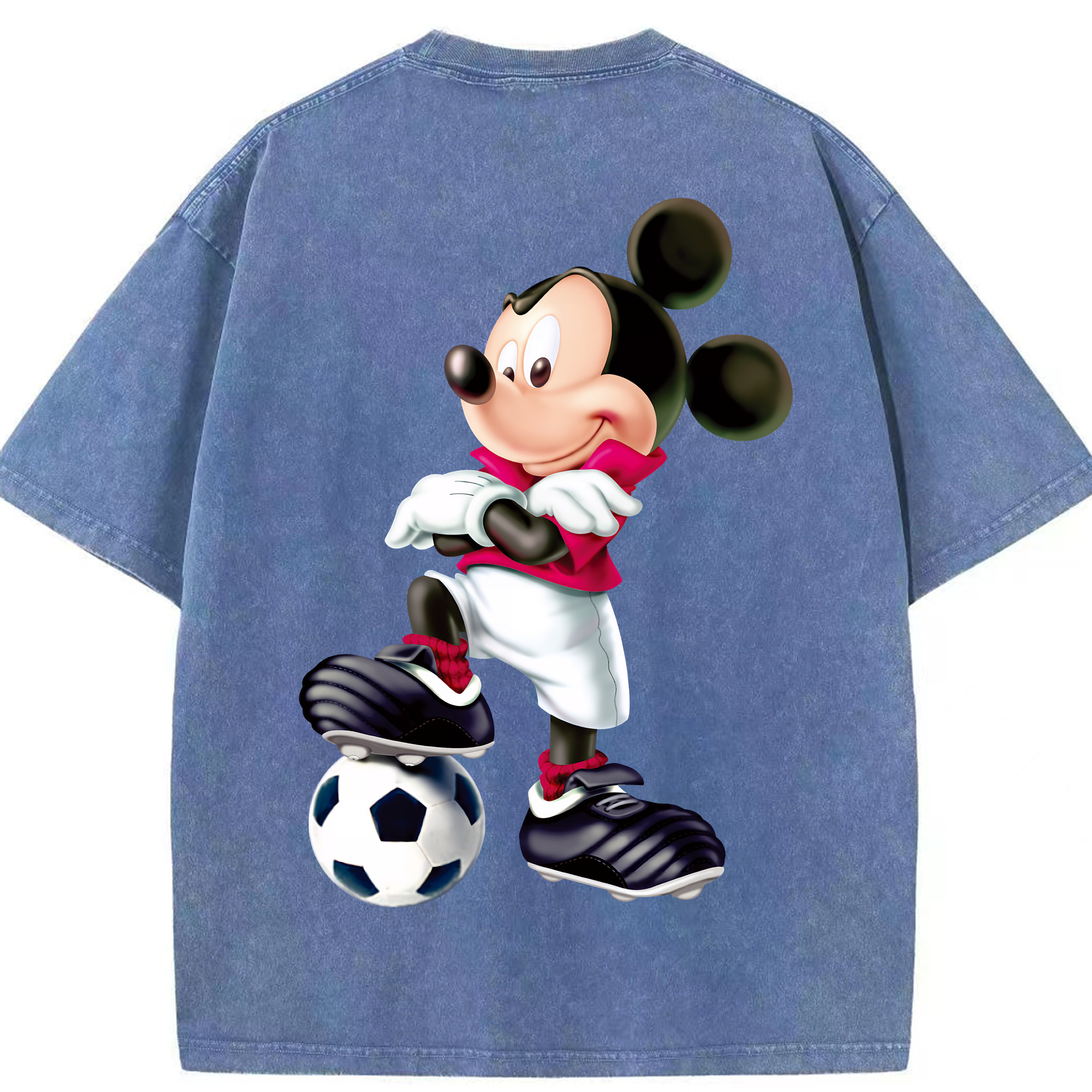 （画像用） ミッキーマウス Mickey Mouse 綿100% ヴィンテージ風 半袖Tシャツ（背面プリント）