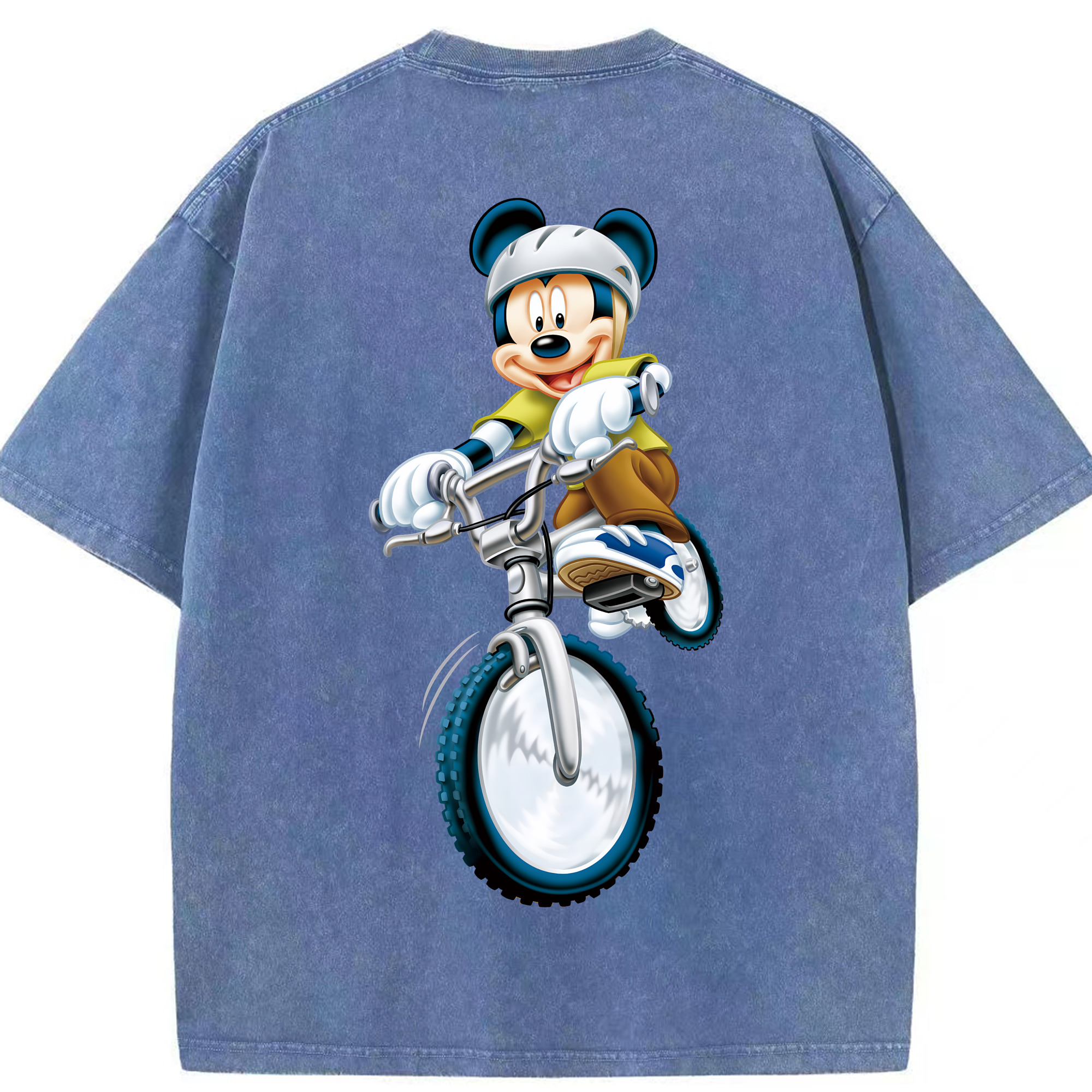 （画像用） ミッキーマウス Mickey Mouse 綿100% ヴィンテージ風 半袖Tシャツ（背面プリント）