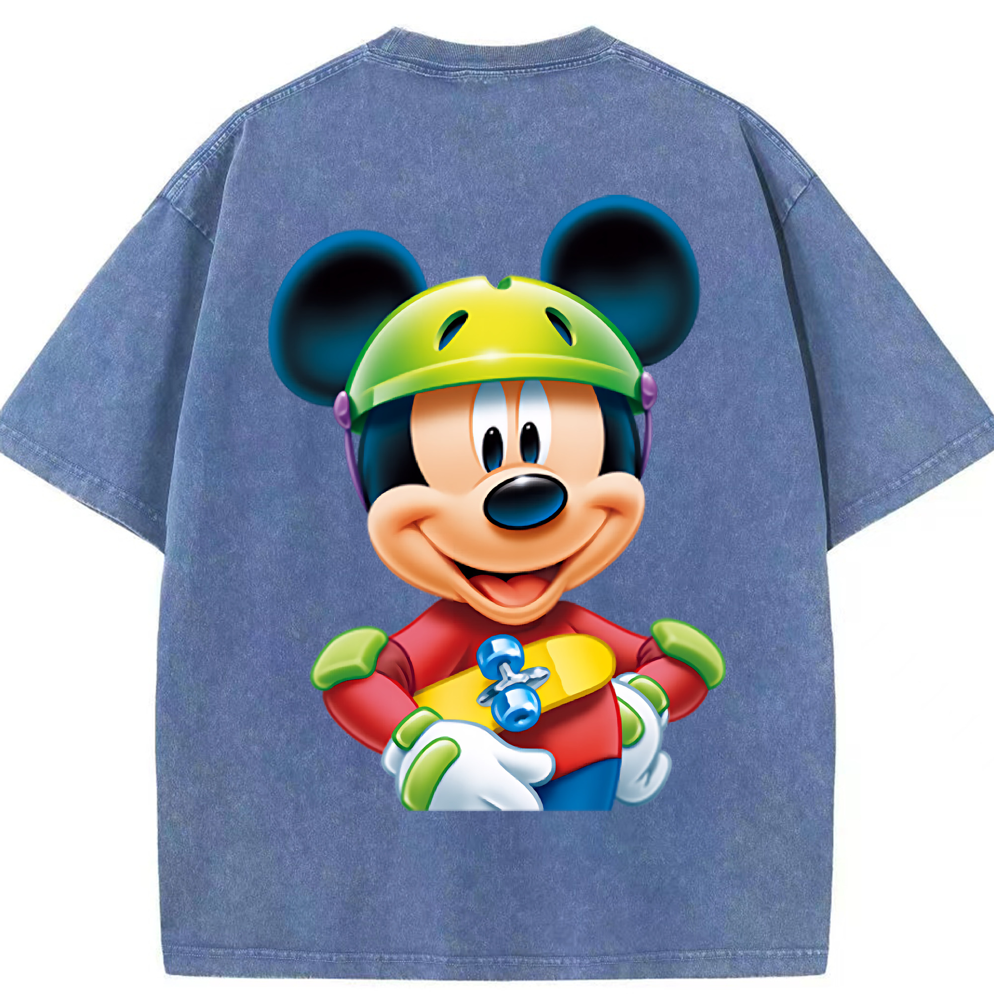 （画像用） ミッキーマウス Mickey Mouse 綿100% ヴィンテージ風 半袖Tシャツ（背面プリント）