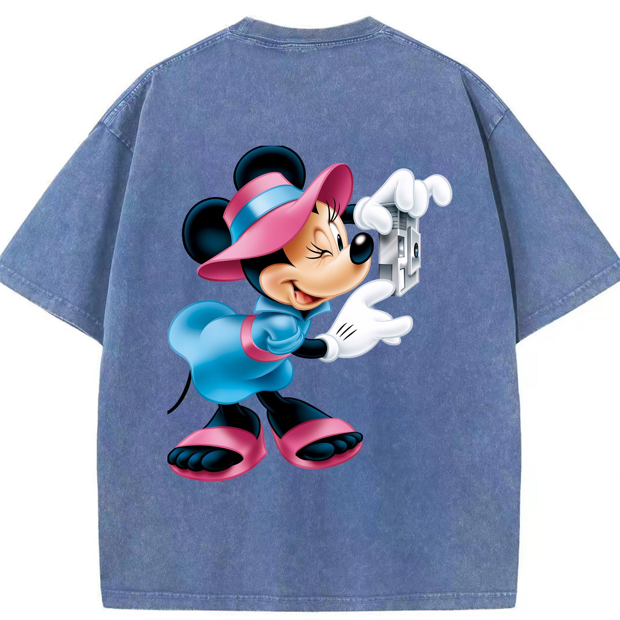 （画像用） ミッキーマウス Mickey Mouse 綿100% ヴィンテージ風 半袖Tシャツ（背面プリント）