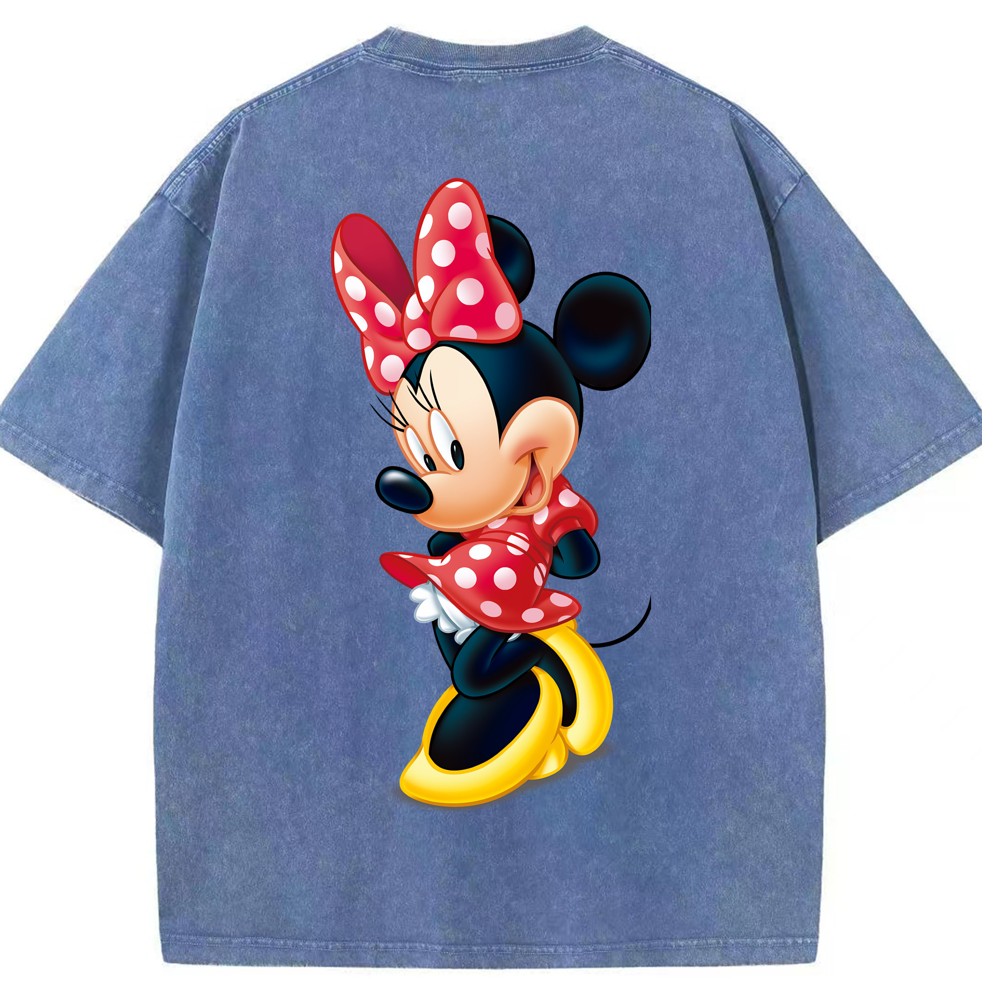 （画像用） ミッキーマウス Mickey Mouse 綿100% ヴィンテージ風 半袖Tシャツ（背面プリント）