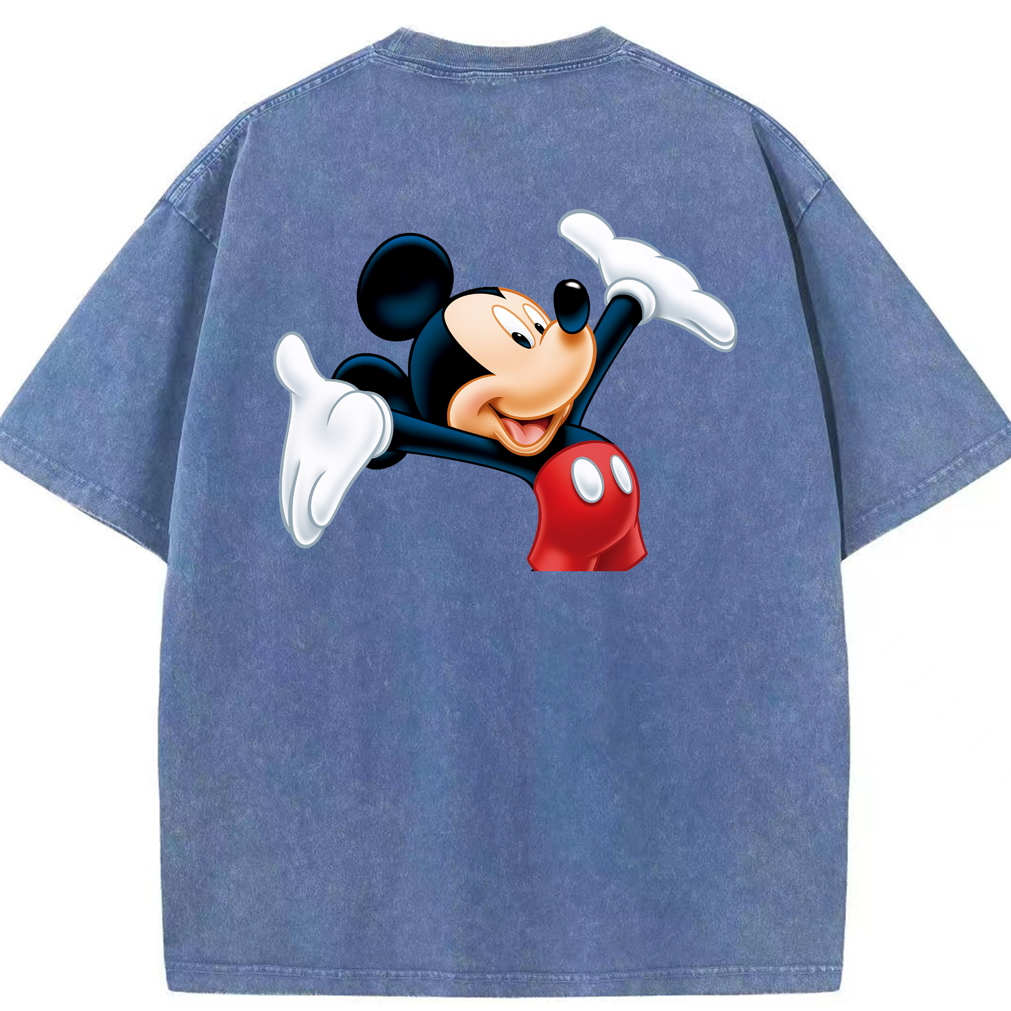 （画像用） ミッキーマウス Mickey Mouse 綿100% ヴィンテージ風 半袖Tシャツ（背面プリント）