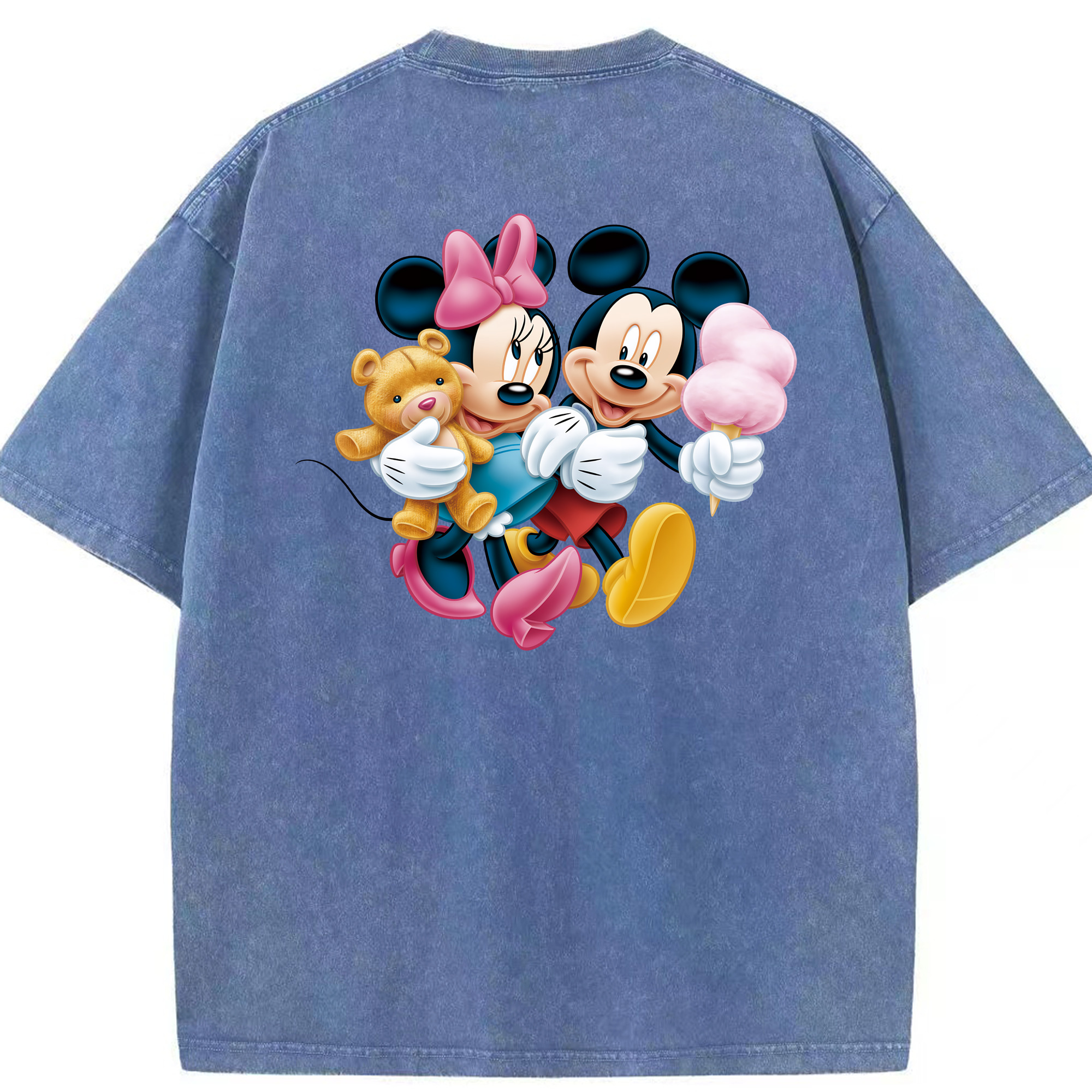 （画像用） ミッキーマウス Mickey Mouse 綿100% ヴィンテージ風 半袖Tシャツ（背面プリント）
