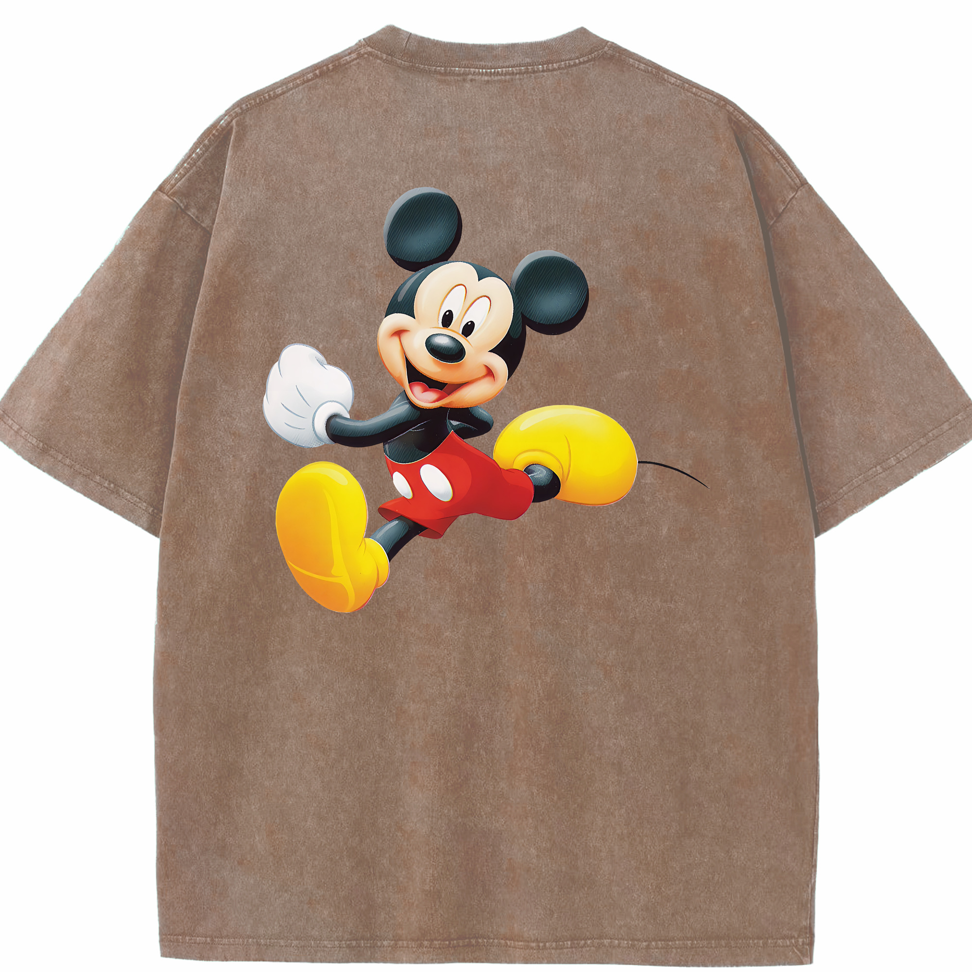 （画像用） ミッキーマウス Mickey Mouse 綿100% ヴィンテージ風 半袖Tシャツ（背面プリント）