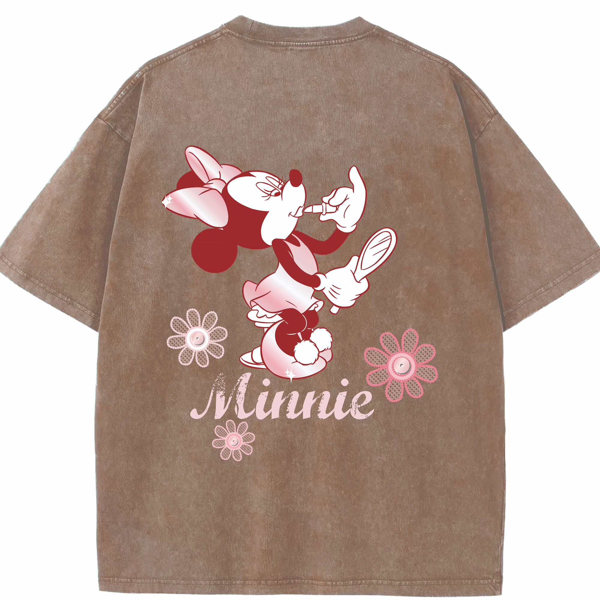 （画像用） ミッキーマウス Mickey Mouse 綿100% ヴィンテージ風 半袖Tシャツ（背面プリント）