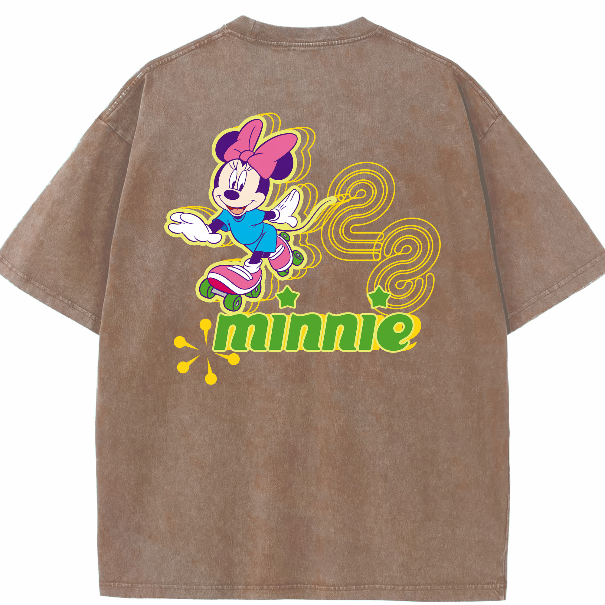 （画像用） ミッキーマウス Mickey Mouse 綿100% ヴィンテージ風 半袖Tシャツ（背面プリント）