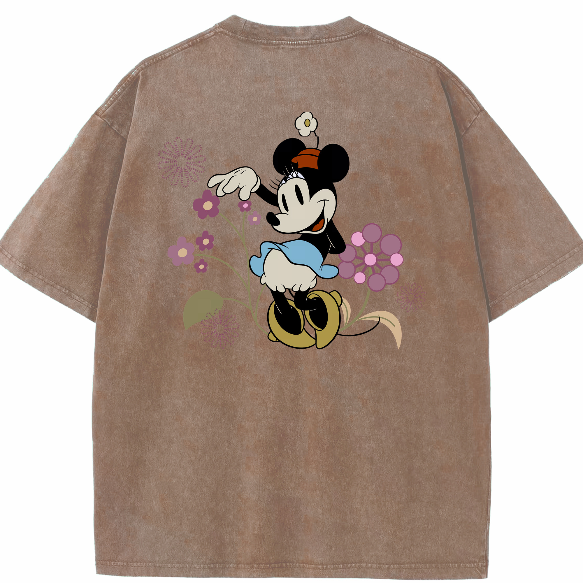 （画像用） ミッキーマウス Mickey Mouse 綿100% ヴィンテージ風 半袖Tシャツ（背面プリント）