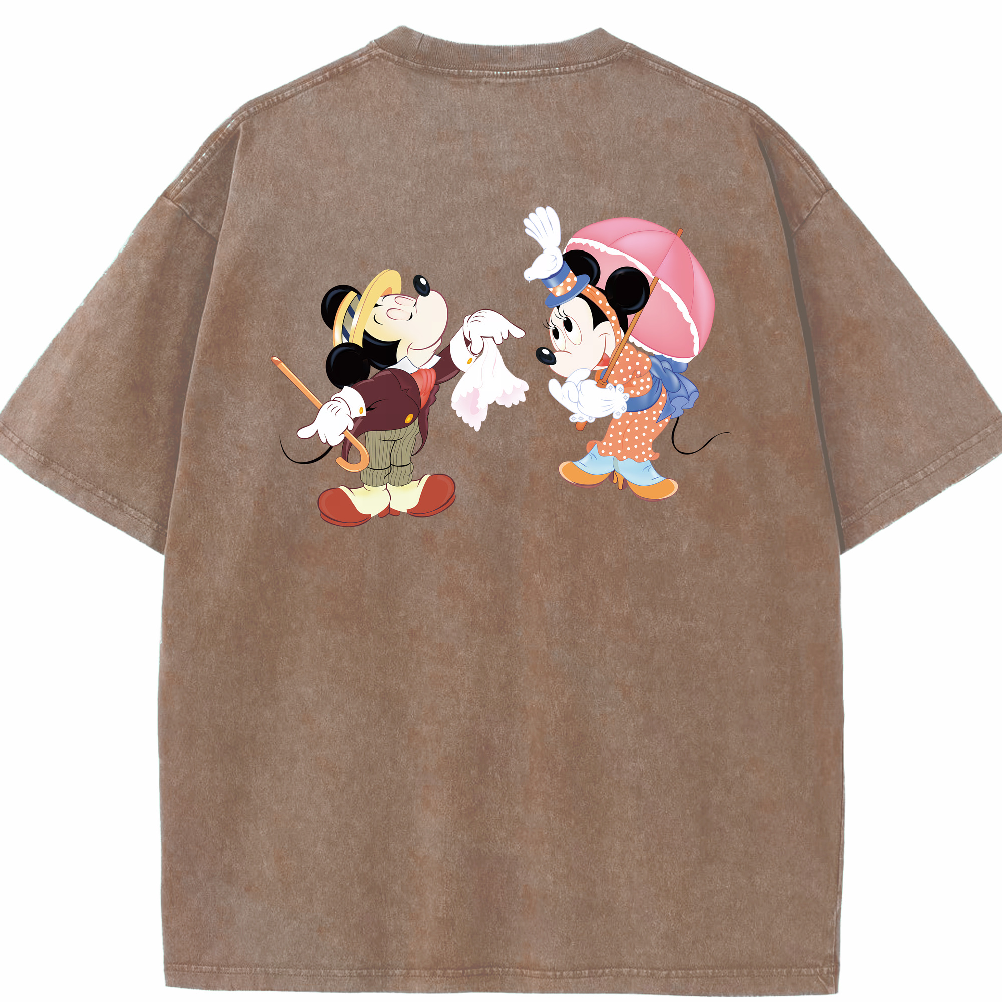 （画像用） ミッキーマウス Mickey Mouse 綿100% ヴィンテージ風 半袖Tシャツ（背面プリント）