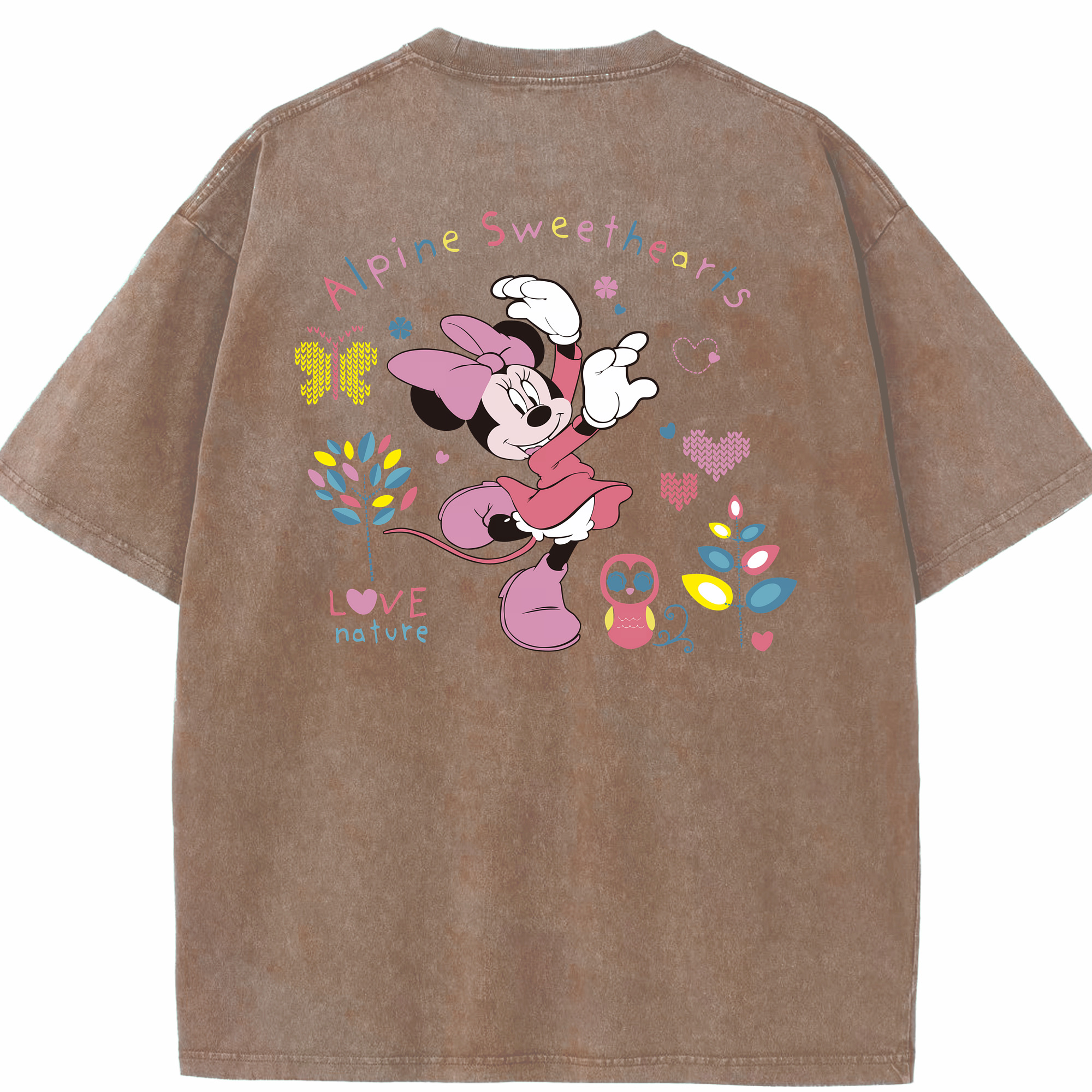 （画像用） ミッキーマウス Mickey Mouse 綿100% ヴィンテージ風 半袖Tシャツ（背面プリント）