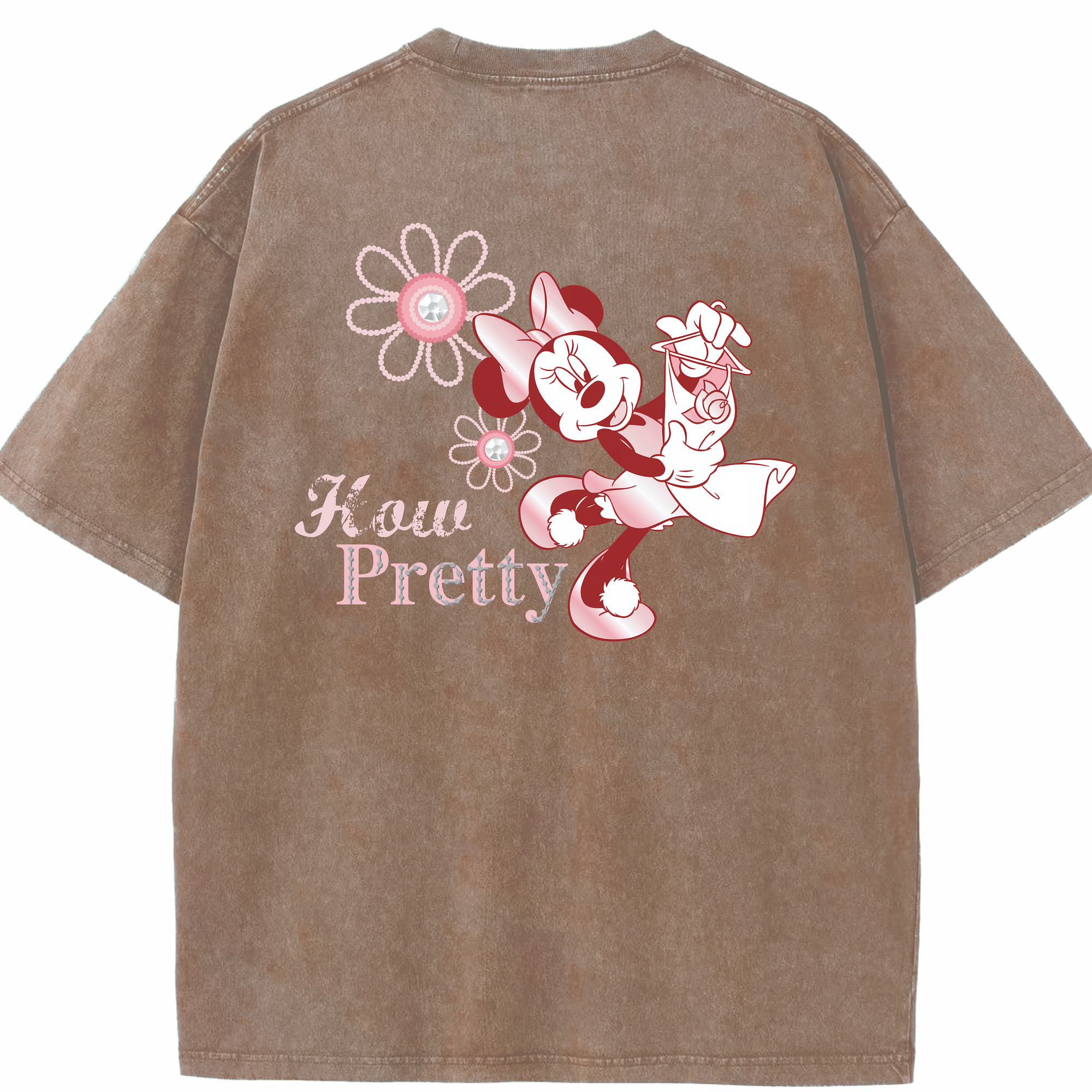 （画像用） ミッキーマウス Mickey Mouse 綿100% ヴィンテージ風 半袖Tシャツ（背面プリント）