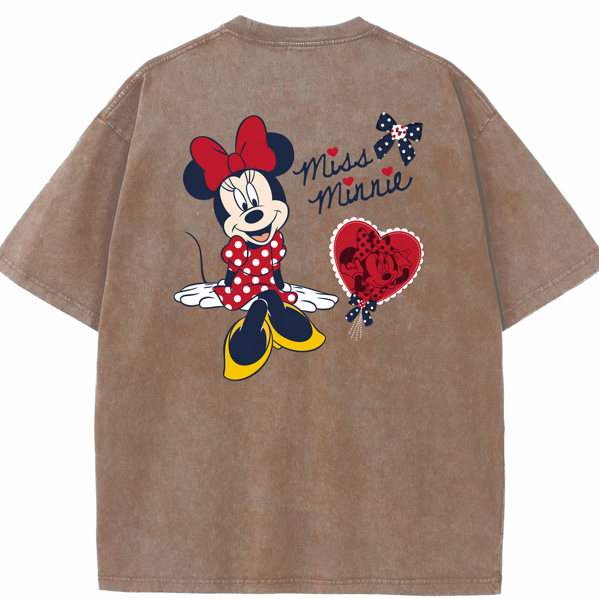 （画像用） ミッキーマウス Mickey Mouse 綿100% ヴィンテージ風 半袖Tシャツ（背面プリント）