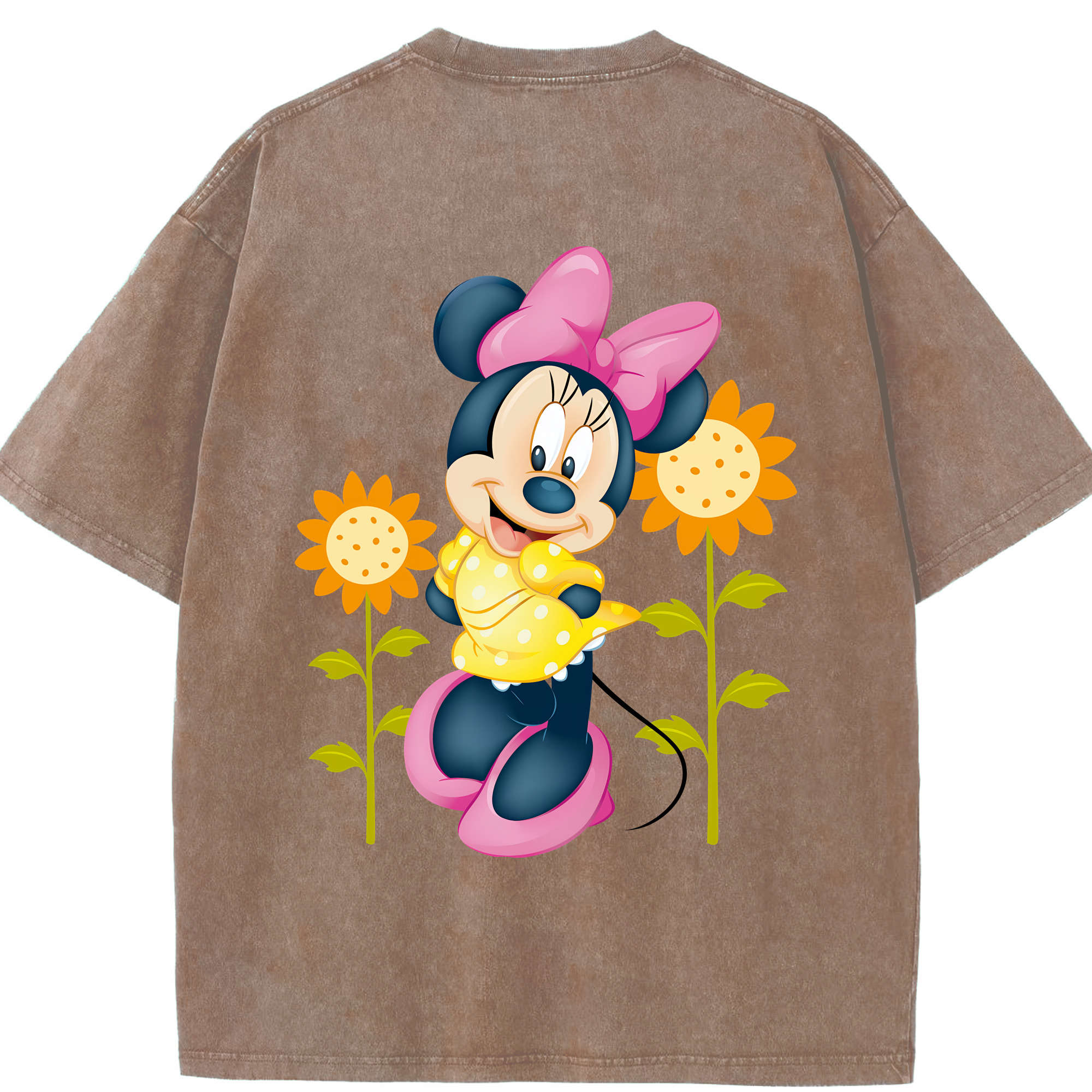 （画像用） ミッキーマウス Mickey Mouse 綿100% ヴィンテージ風 半袖Tシャツ（背面プリント）