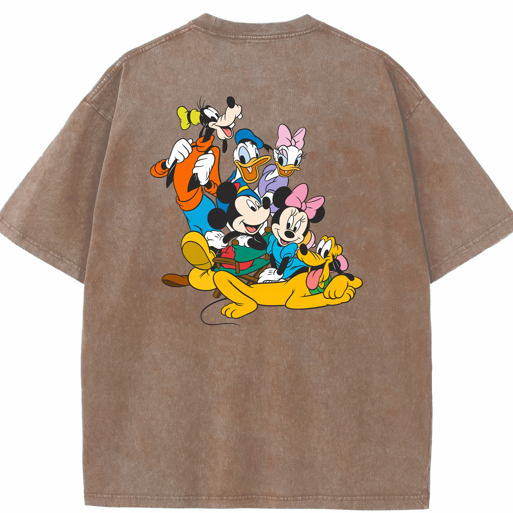 （画像用） ミッキーマウス Mickey Mouse 綿100% ヴィンテージ風 半袖Tシャツ（背面プリント）