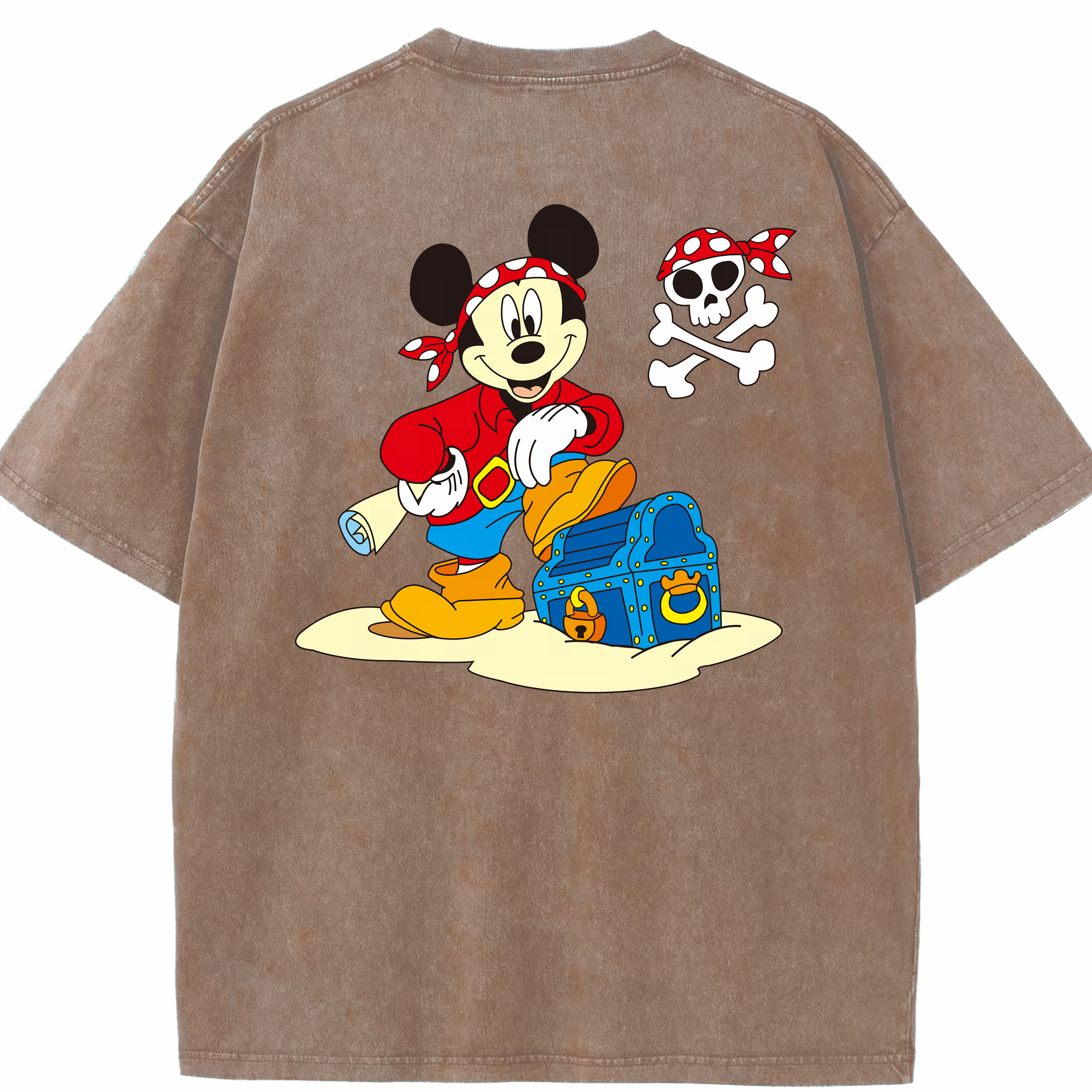 （画像用） ミッキーマウス Mickey Mouse 綿100% ヴィンテージ風 半袖Tシャツ（背面プリント）