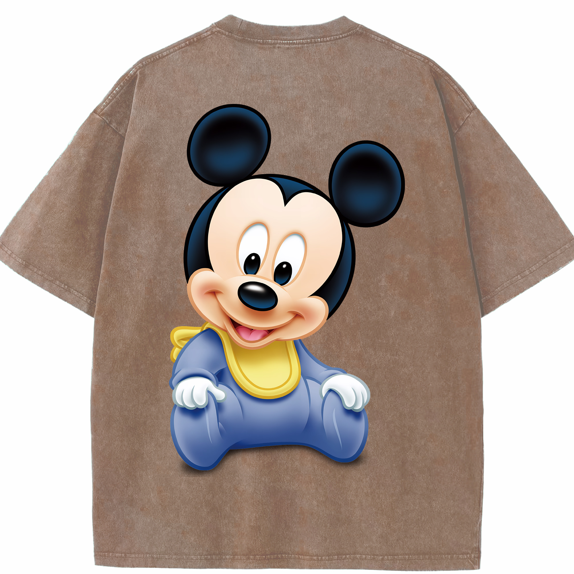 （画像用） ミッキーマウス Mickey Mouse 綿100% ヴィンテージ風 半袖Tシャツ（背面プリント）