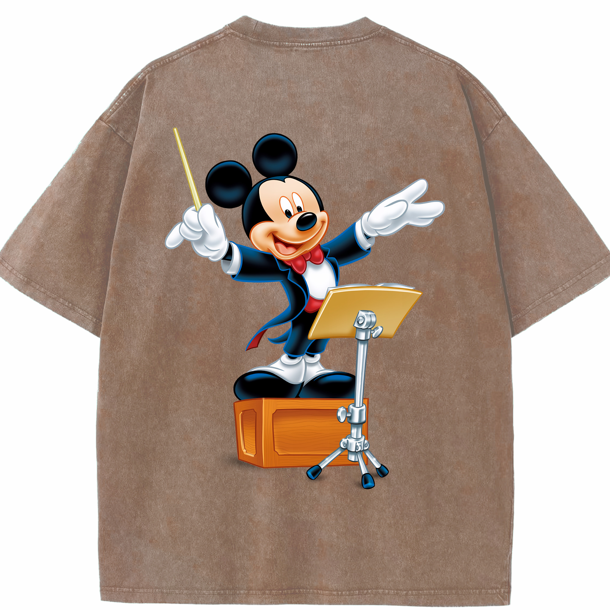 （画像用） ミッキーマウス Mickey Mouse 綿100% ヴィンテージ風 半袖Tシャツ（背面プリント）