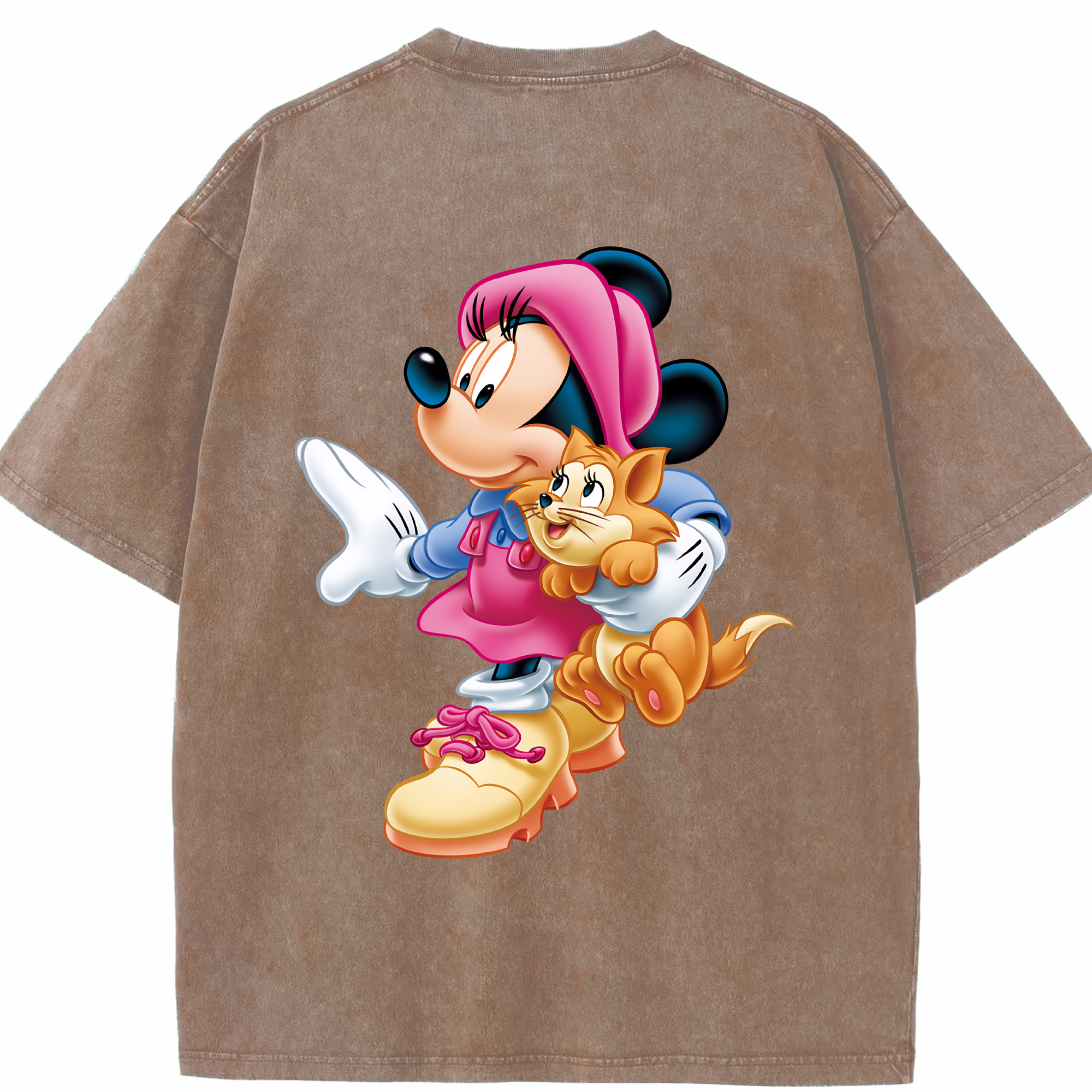 （画像用） ミッキーマウス Mickey Mouse 綿100% ヴィンテージ風 半袖Tシャツ（背面プリント）