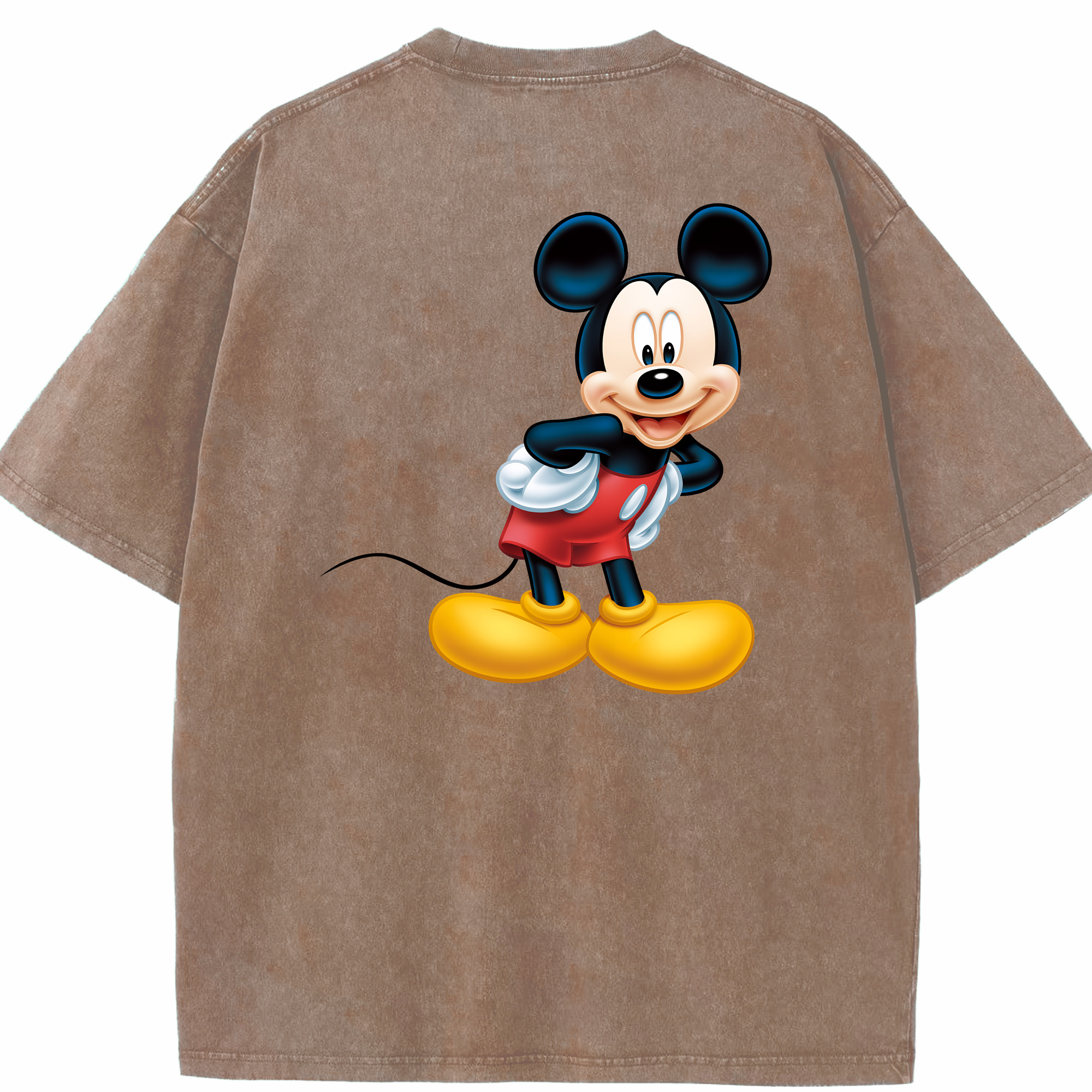 （画像用） ミッキーマウス Mickey Mouse 綿100% ヴィンテージ風 半袖Tシャツ（背面プリント）