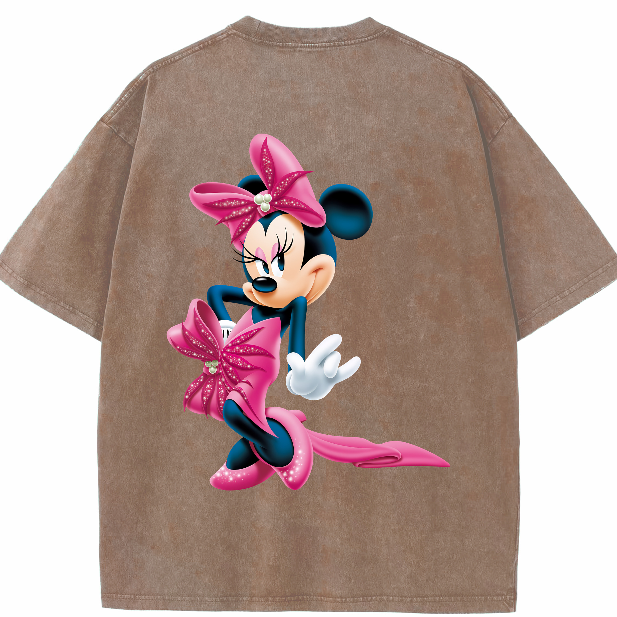 （画像用） ミッキーマウス Mickey Mouse 綿100% ヴィンテージ風 半袖Tシャツ（背面プリント）