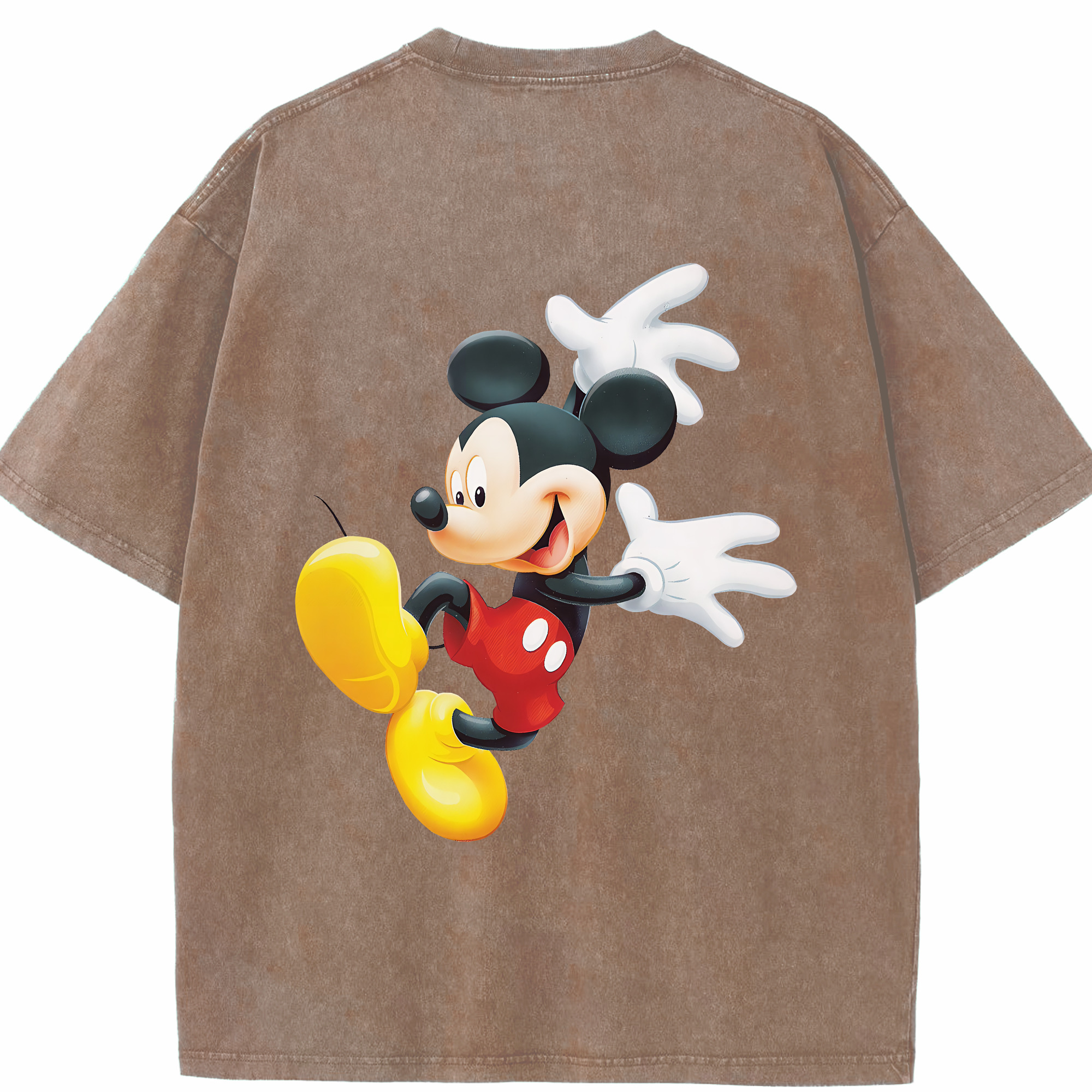 （画像用） ミッキーマウス Mickey Mouse 綿100% ヴィンテージ風 半袖Tシャツ（背面プリント）