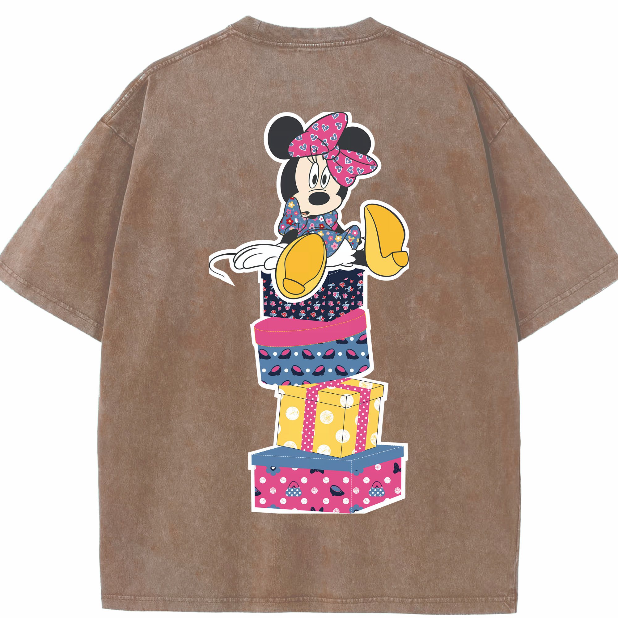 （画像用） ミッキーマウス Mickey Mouse 綿100% ヴィンテージ風 半袖Tシャツ（背面プリント）