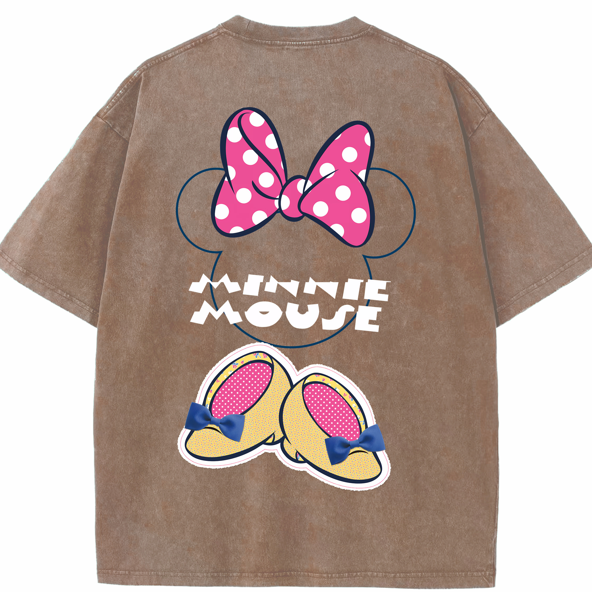 （画像用） ミッキーマウス Mickey Mouse 綿100% ヴィンテージ風 半袖Tシャツ（背面プリント）