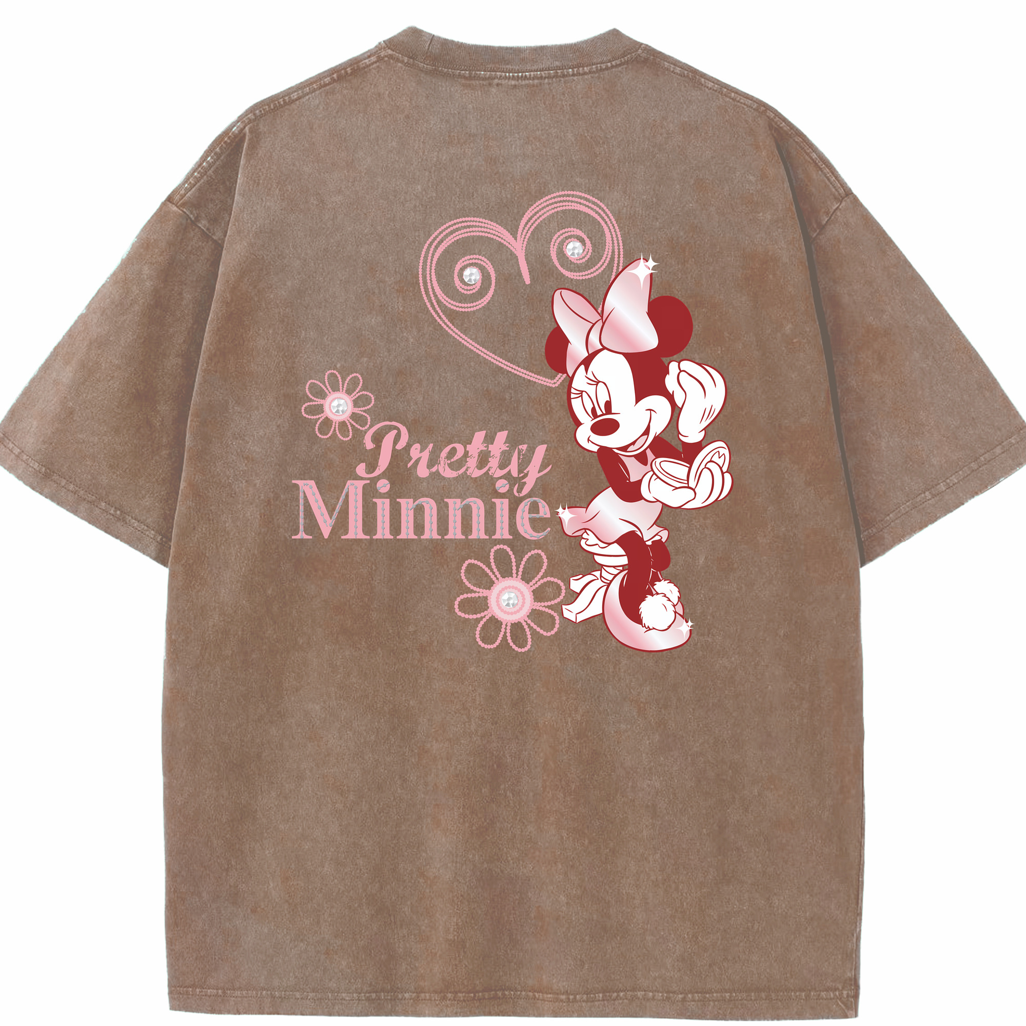 （画像用） ミッキーマウス Mickey Mouse 綿100% ヴィンテージ風 半袖Tシャツ（背面プリント）