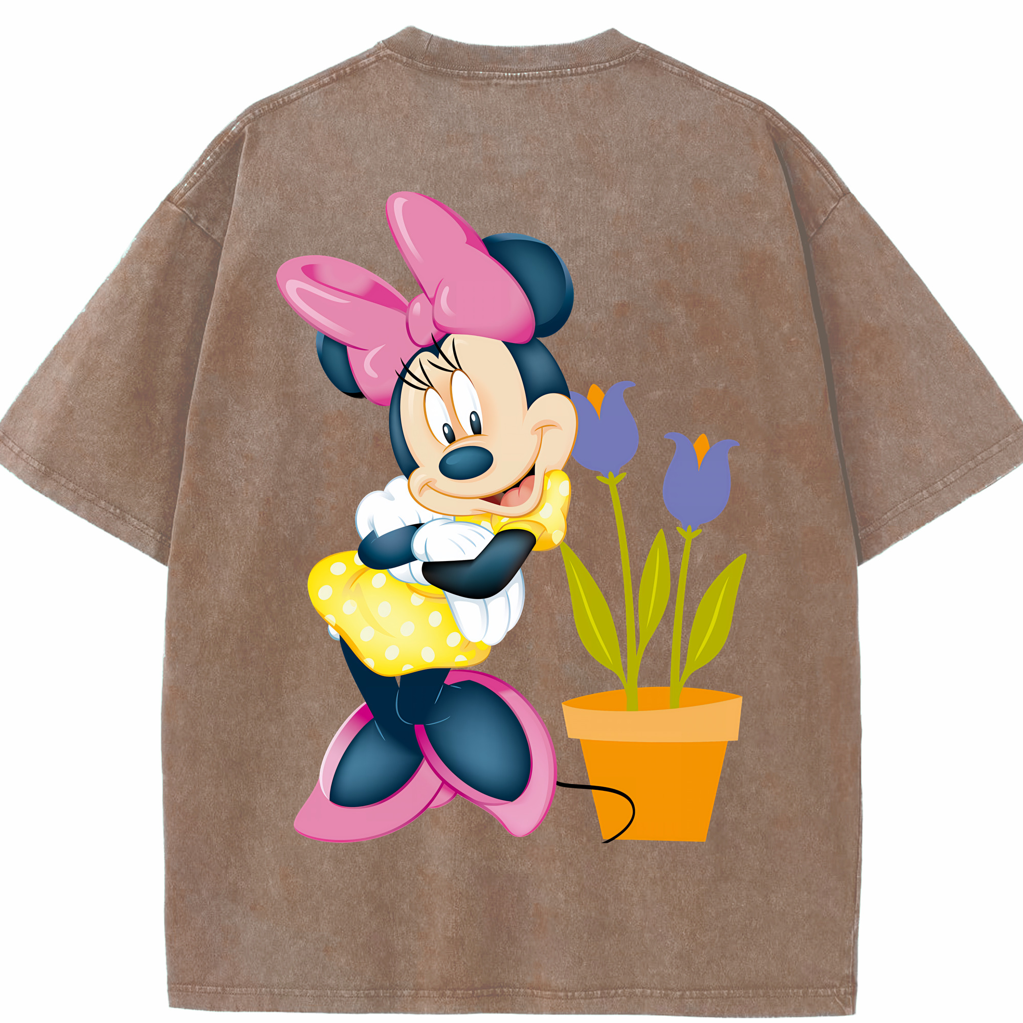 （画像用） ミッキーマウス Mickey Mouse 綿100% ヴィンテージ風 半袖Tシャツ（背面プリント）