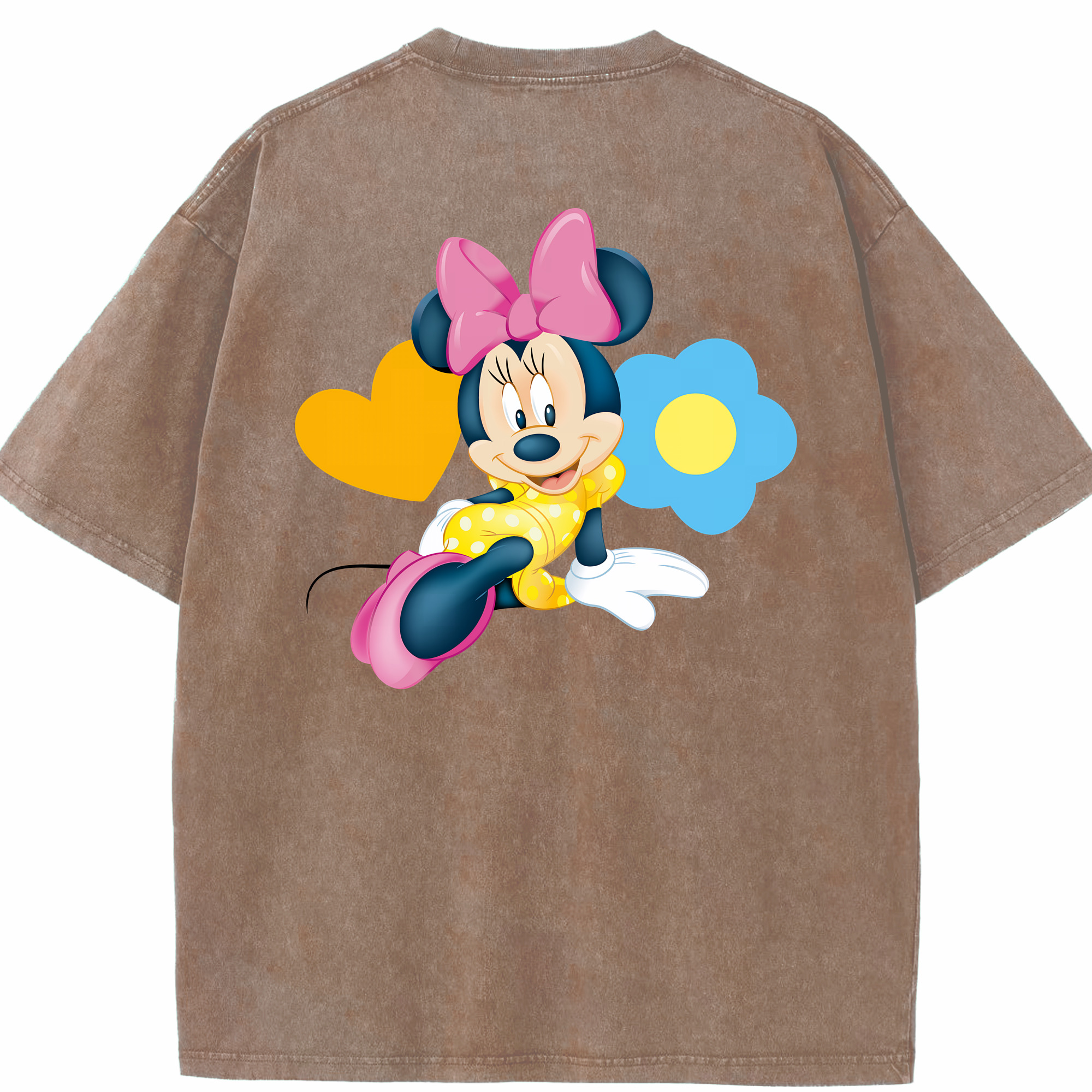 （画像用） ミッキーマウス Mickey Mouse 綿100% ヴィンテージ風 半袖Tシャツ（背面プリント）