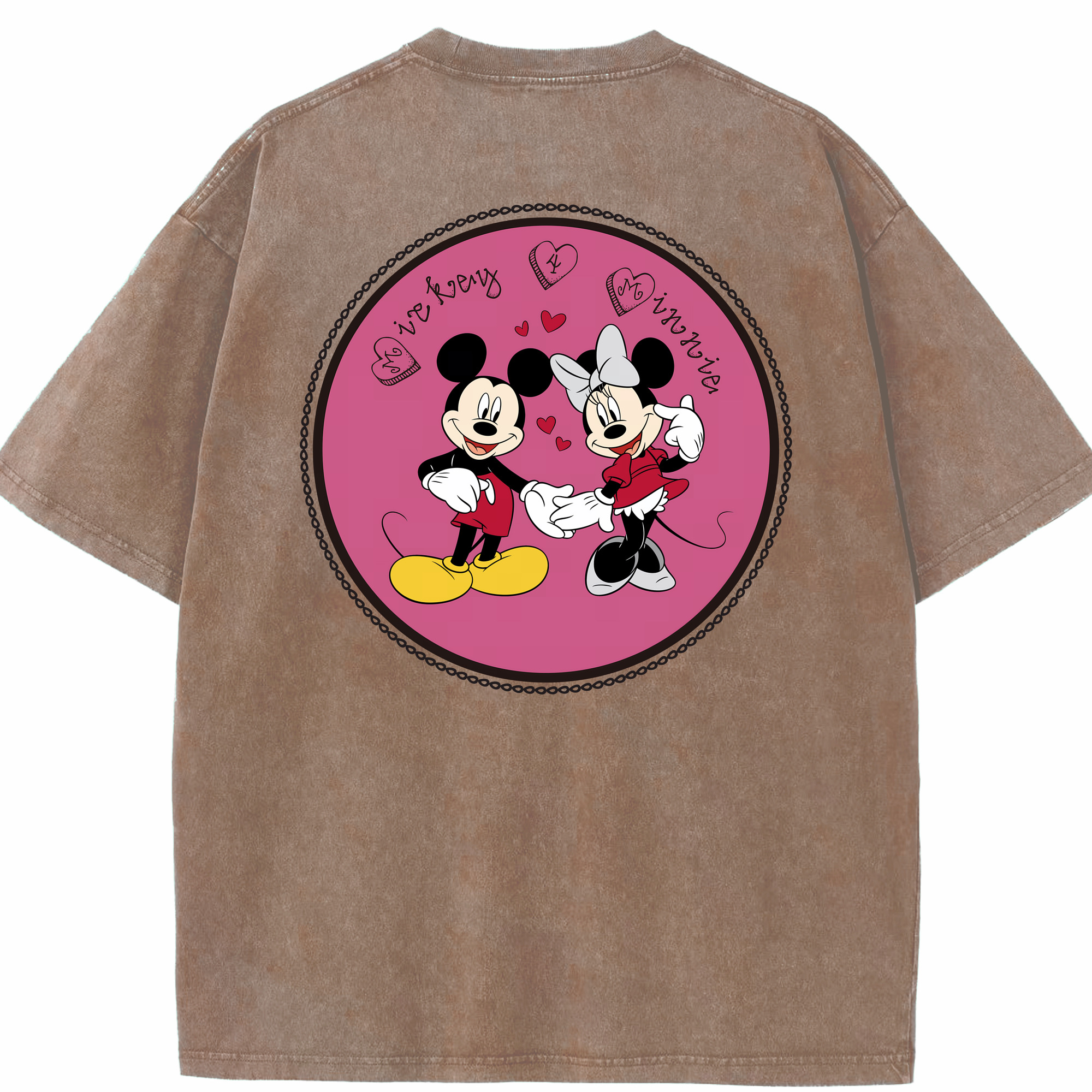 （画像用） ミッキーマウス Mickey Mouse 綿100% ヴィンテージ風 半袖Tシャツ（背面プリント）
