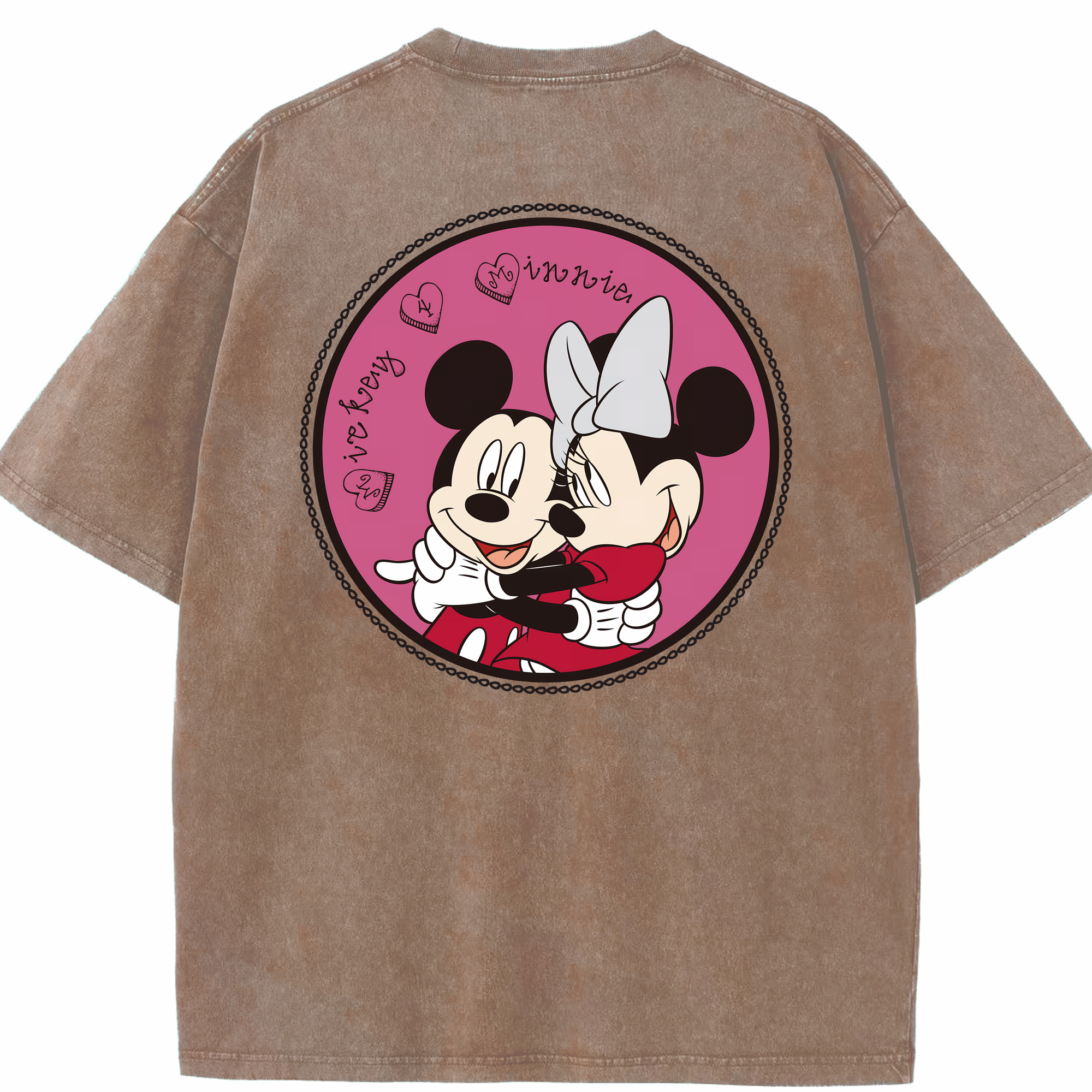 （画像用） ミッキーマウス Mickey Mouse 綿100% ヴィンテージ風 半袖Tシャツ（背面プリント）