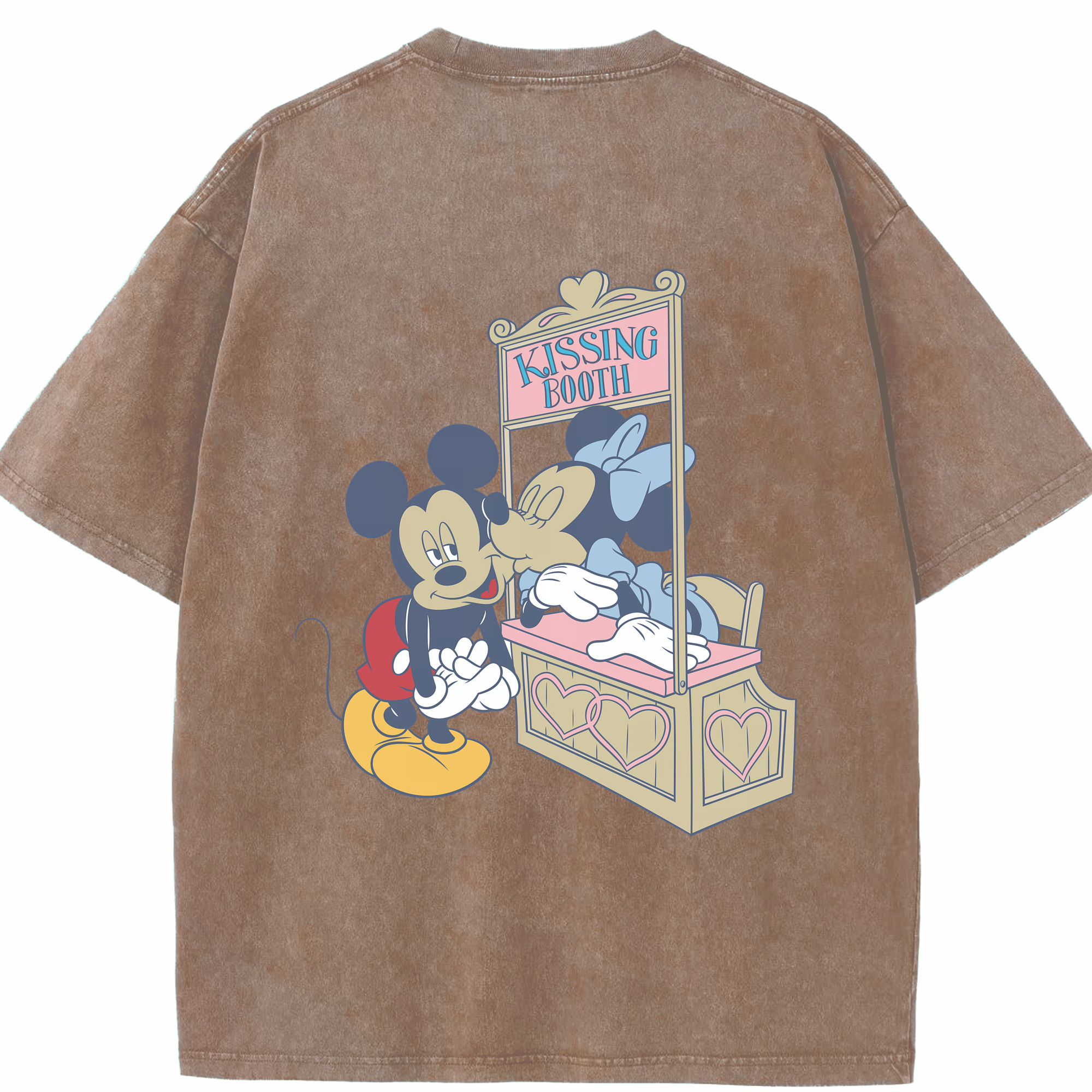 （画像用） ミッキーマウス Mickey Mouse 綿100% ヴィンテージ風 半袖Tシャツ（背面プリント）