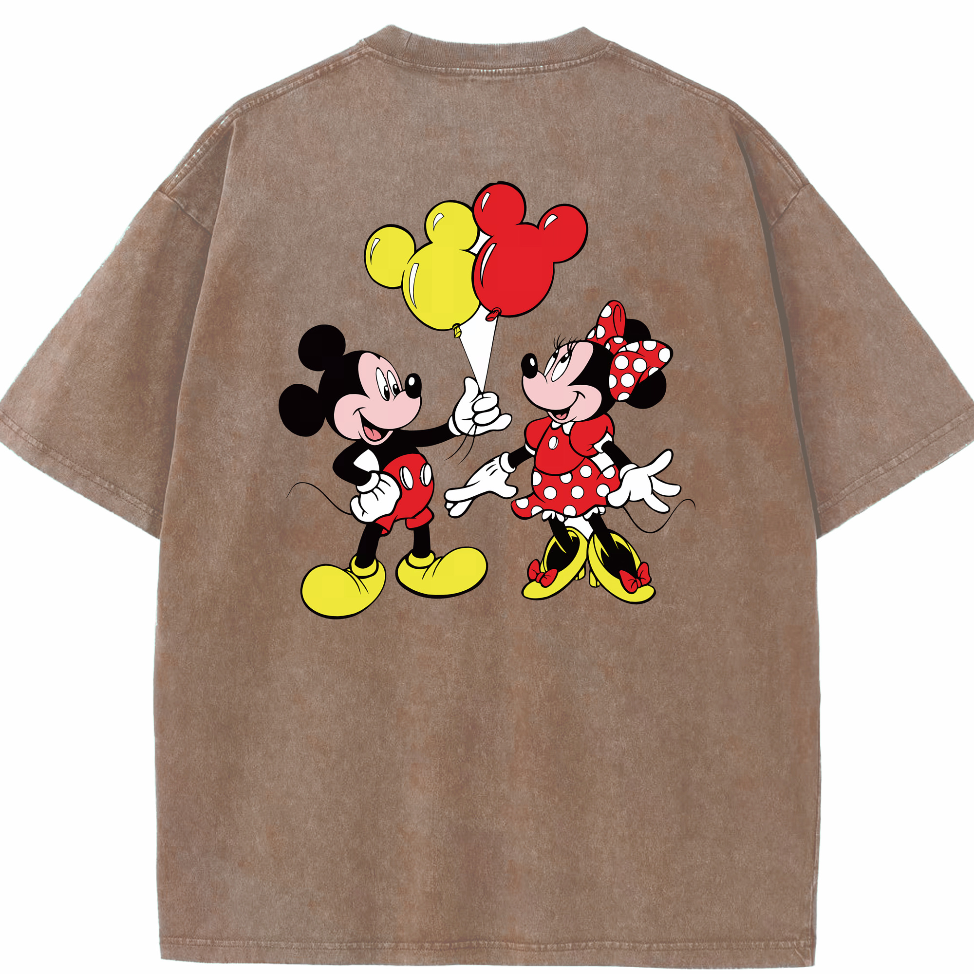 （画像用） ミッキーマウス Mickey Mouse 綿100% ヴィンテージ風 半袖Tシャツ（背面プリント）