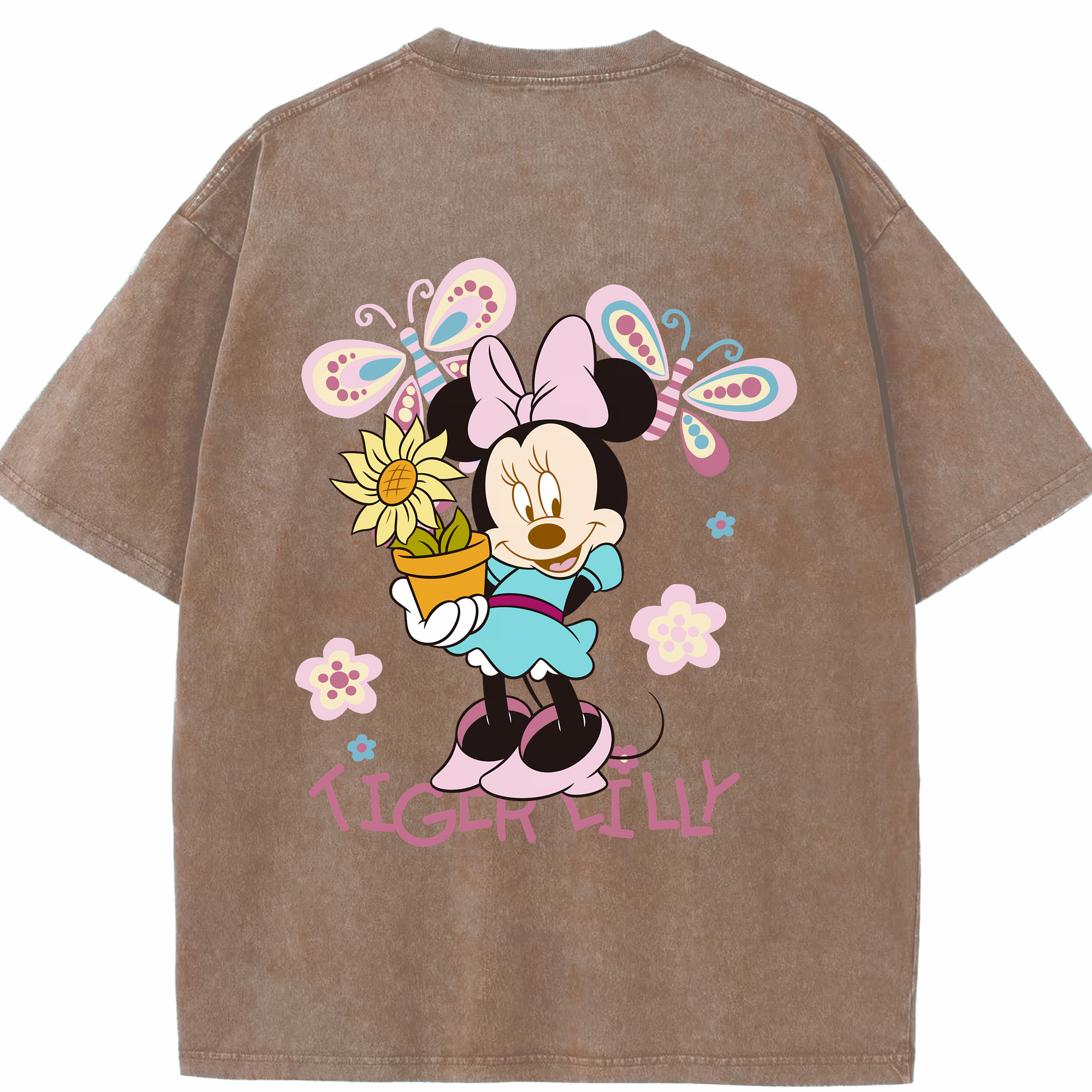 （画像用） ミッキーマウス Mickey Mouse 綿100% ヴィンテージ風 半袖Tシャツ（背面プリント）