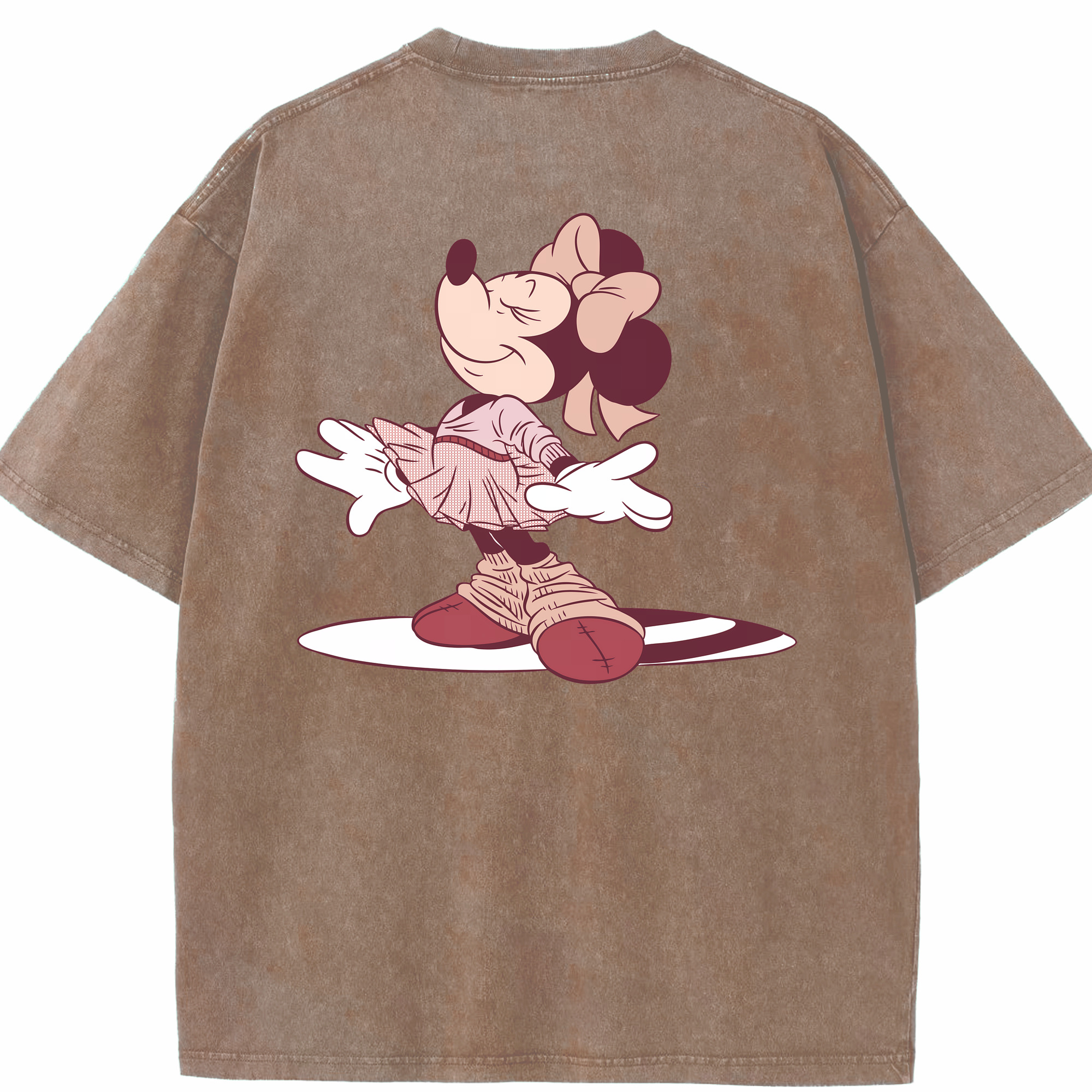 （画像用） ミッキーマウス Mickey Mouse 綿100% ヴィンテージ風 半袖Tシャツ（背面プリント）