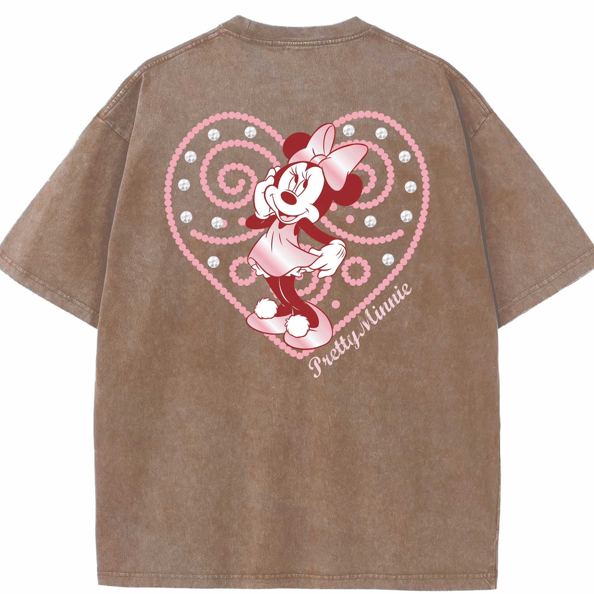 （画像用） ミッキーマウス Mickey Mouse 綿100% ヴィンテージ風 半袖Tシャツ（背面プリント）