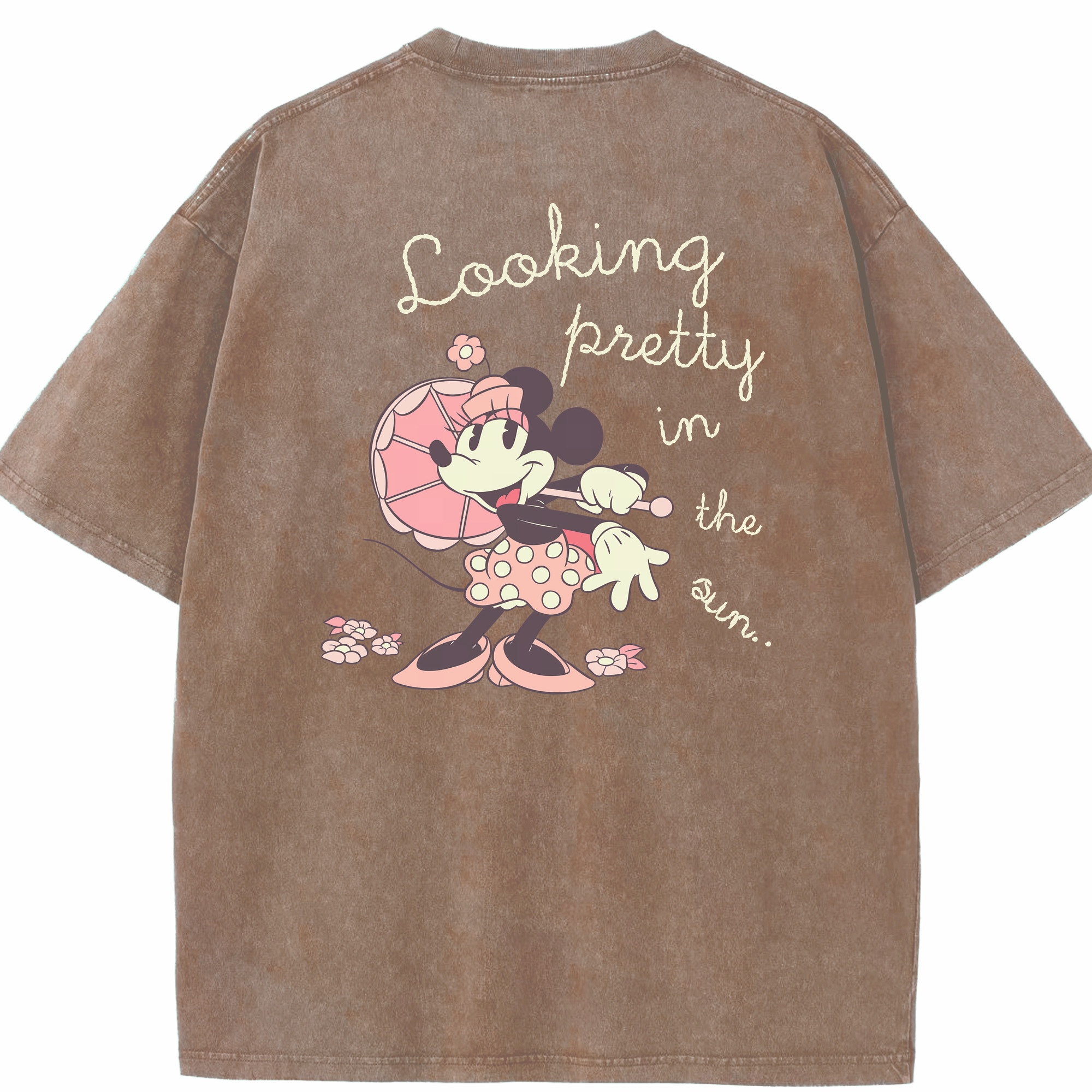 （画像用） ミッキーマウス Mickey Mouse 綿100% ヴィンテージ風 半袖Tシャツ（背面プリント）