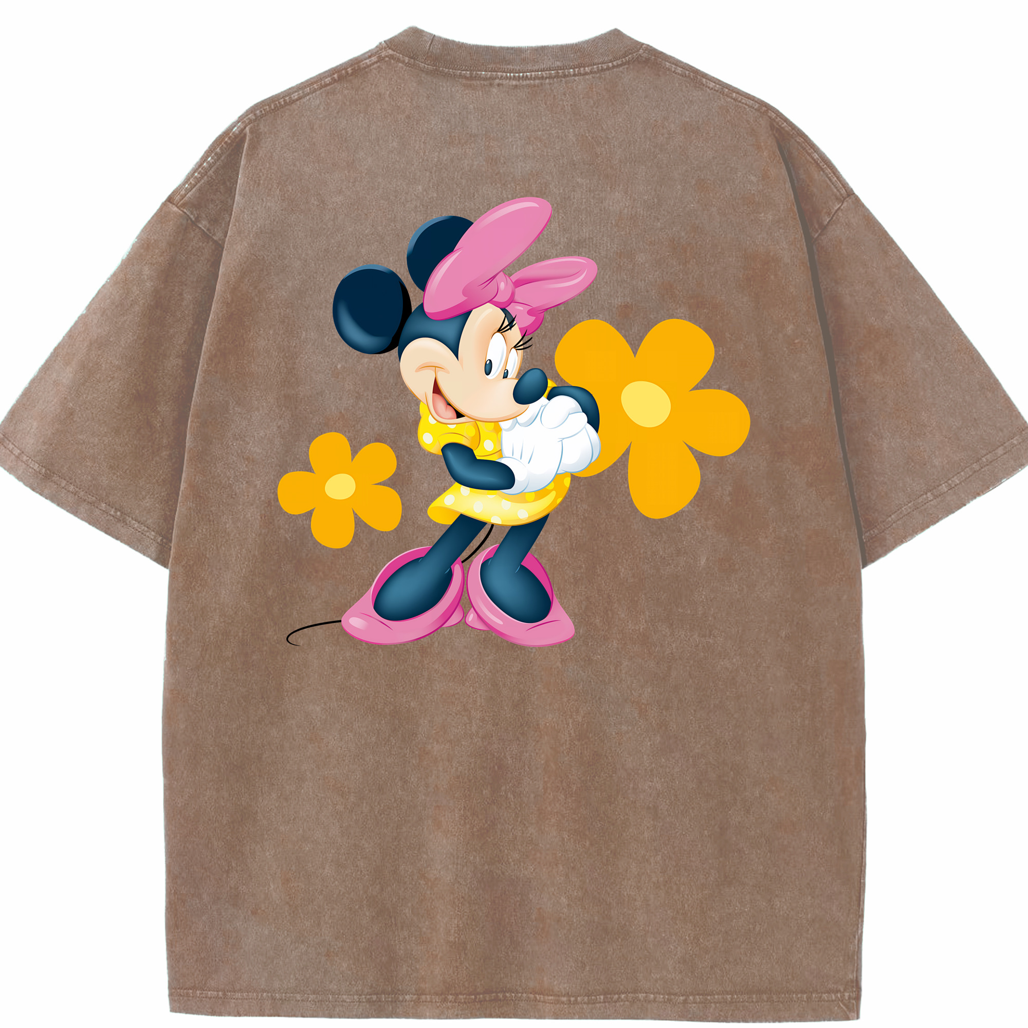 （画像用） ミッキーマウス Mickey Mouse 綿100% ヴィンテージ風 半袖Tシャツ（背面プリント）