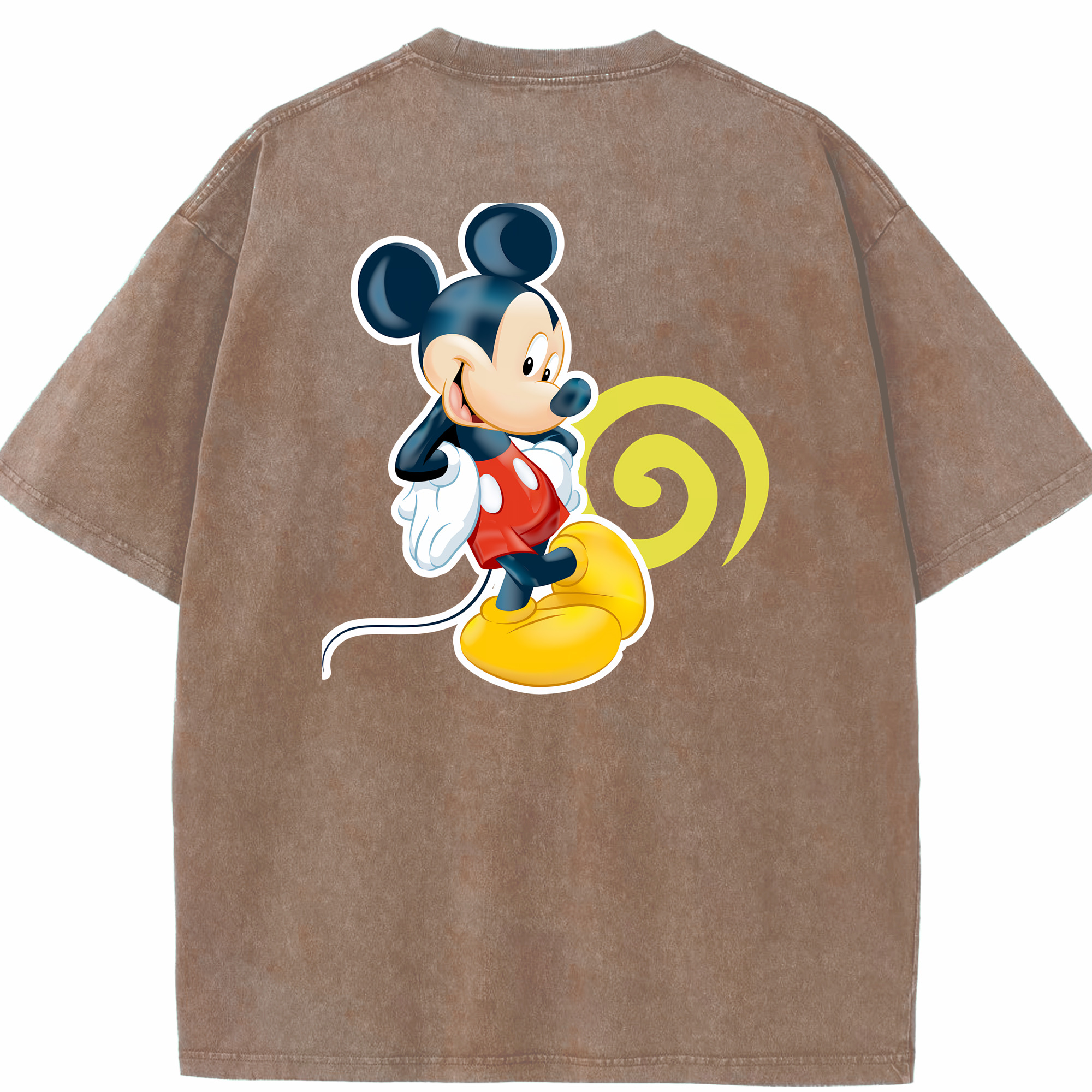 （画像用） ミッキーマウス Mickey Mouse 綿100% ヴィンテージ風 半袖Tシャツ（背面プリント）