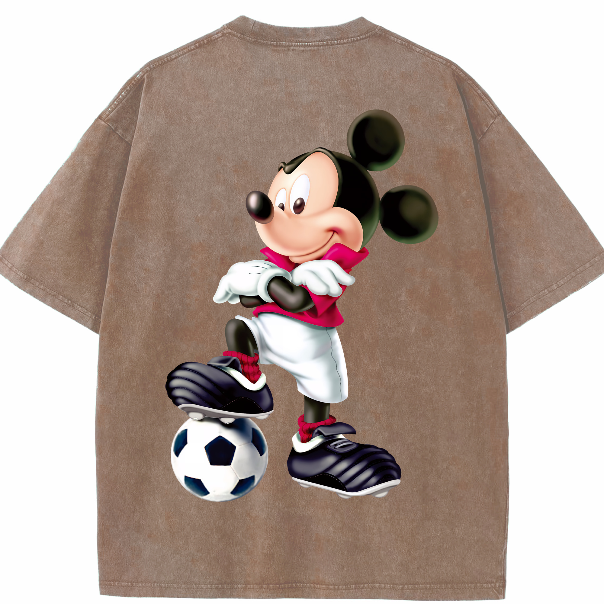 （画像用） ミッキーマウス Mickey Mouse 綿100% ヴィンテージ風 半袖Tシャツ（背面プリント）