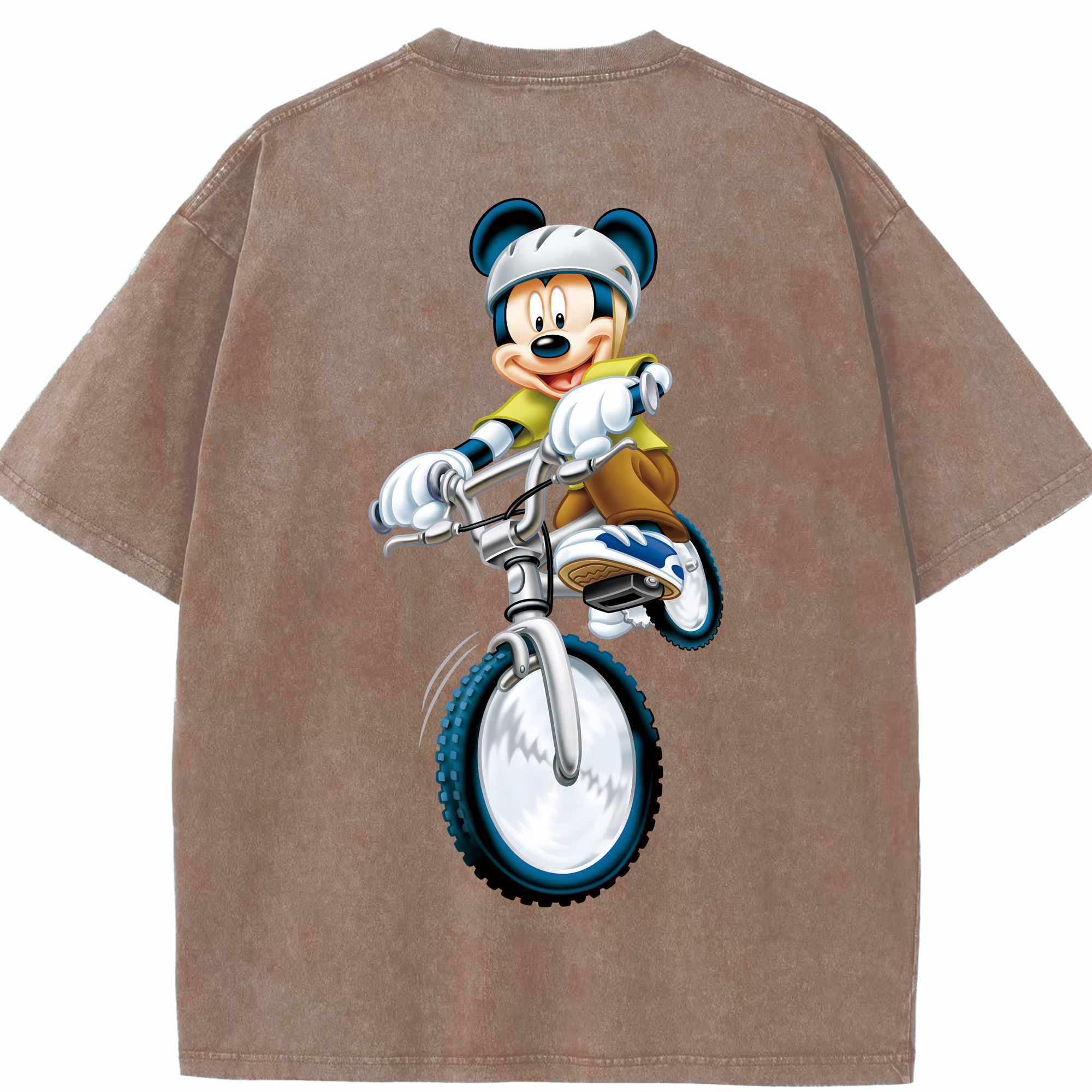 （画像用） ミッキーマウス Mickey Mouse 綿100% ヴィンテージ風 半袖Tシャツ（背面プリント）
