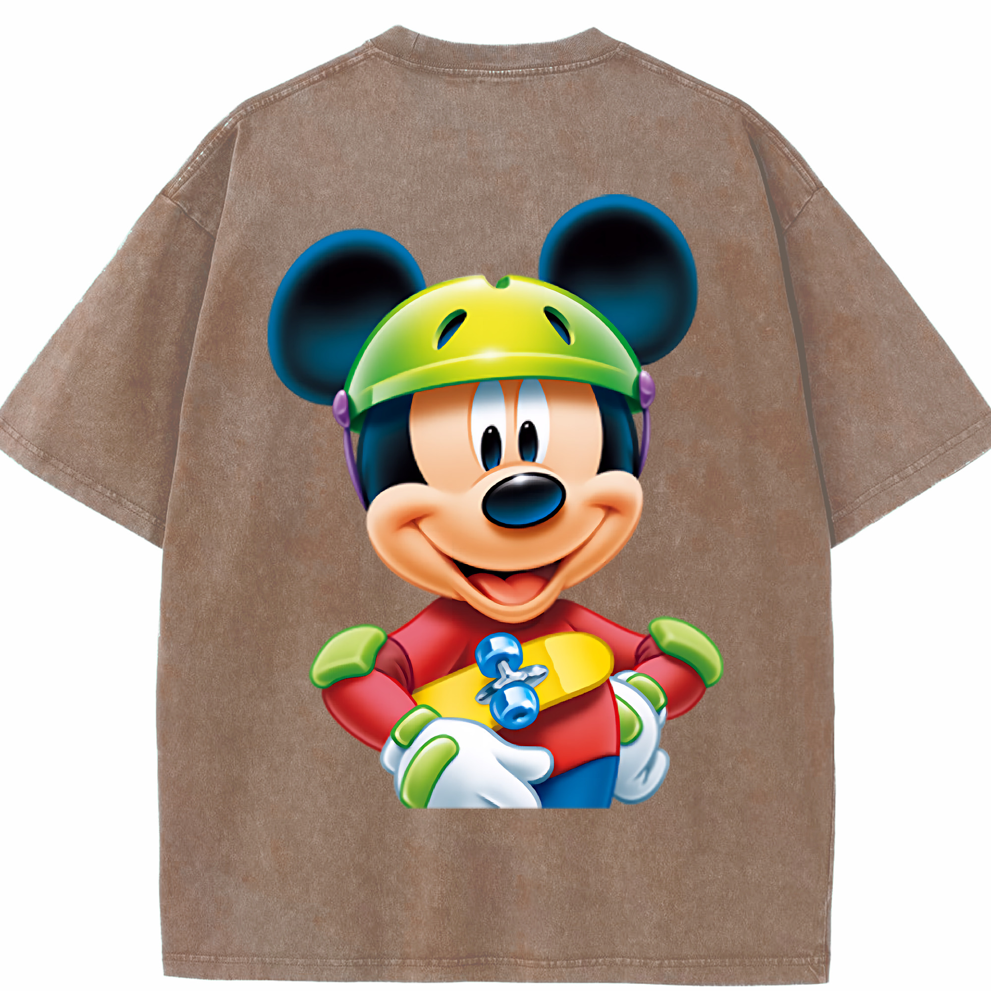 （画像用） ミッキーマウス Mickey Mouse 綿100% ヴィンテージ風 半袖Tシャツ（背面プリント）